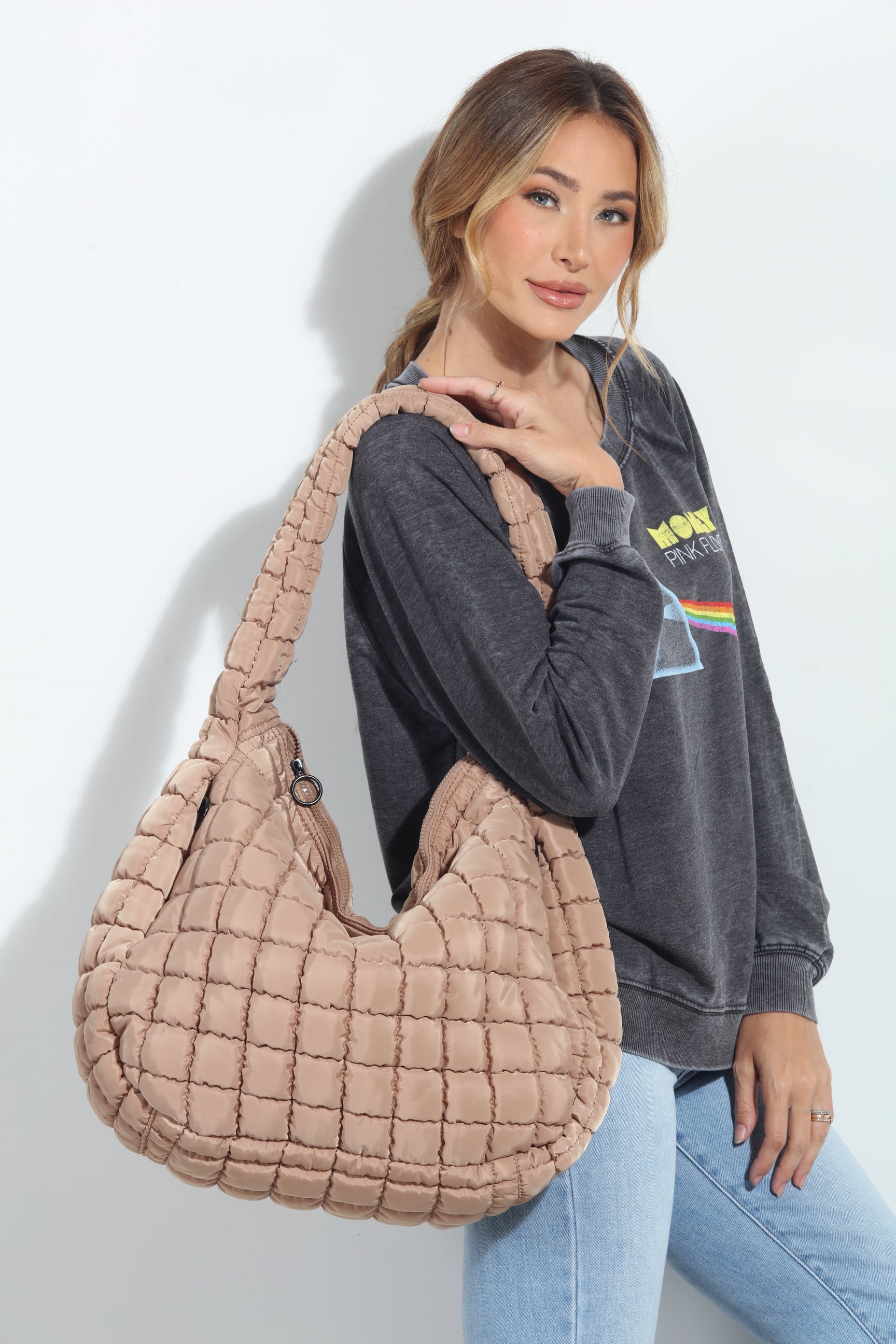 Sand Puffy Tote