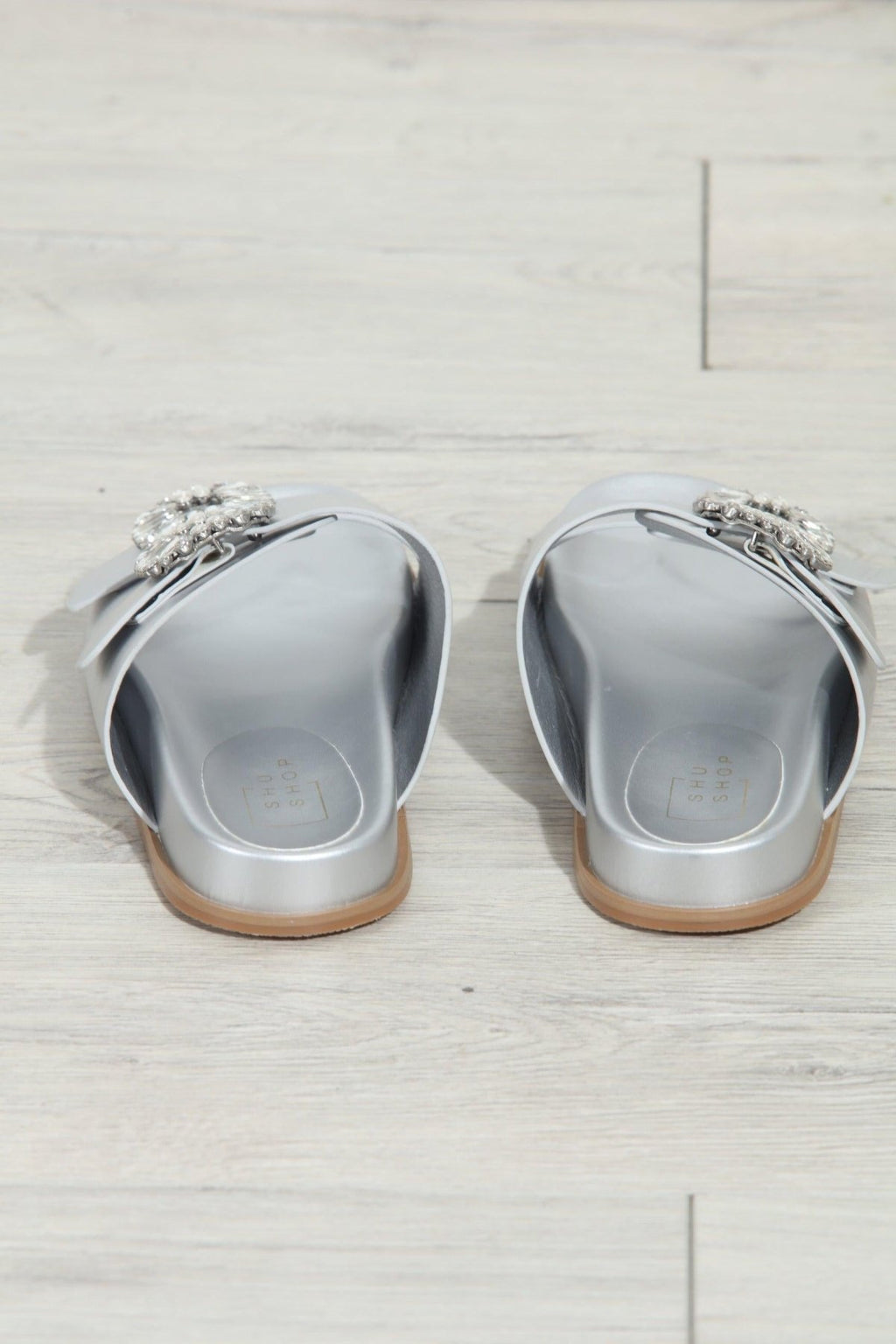 Bridget Silver Slip-On Sandals
