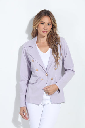 Lilac Button Ponti Blazer-FINAL SALE