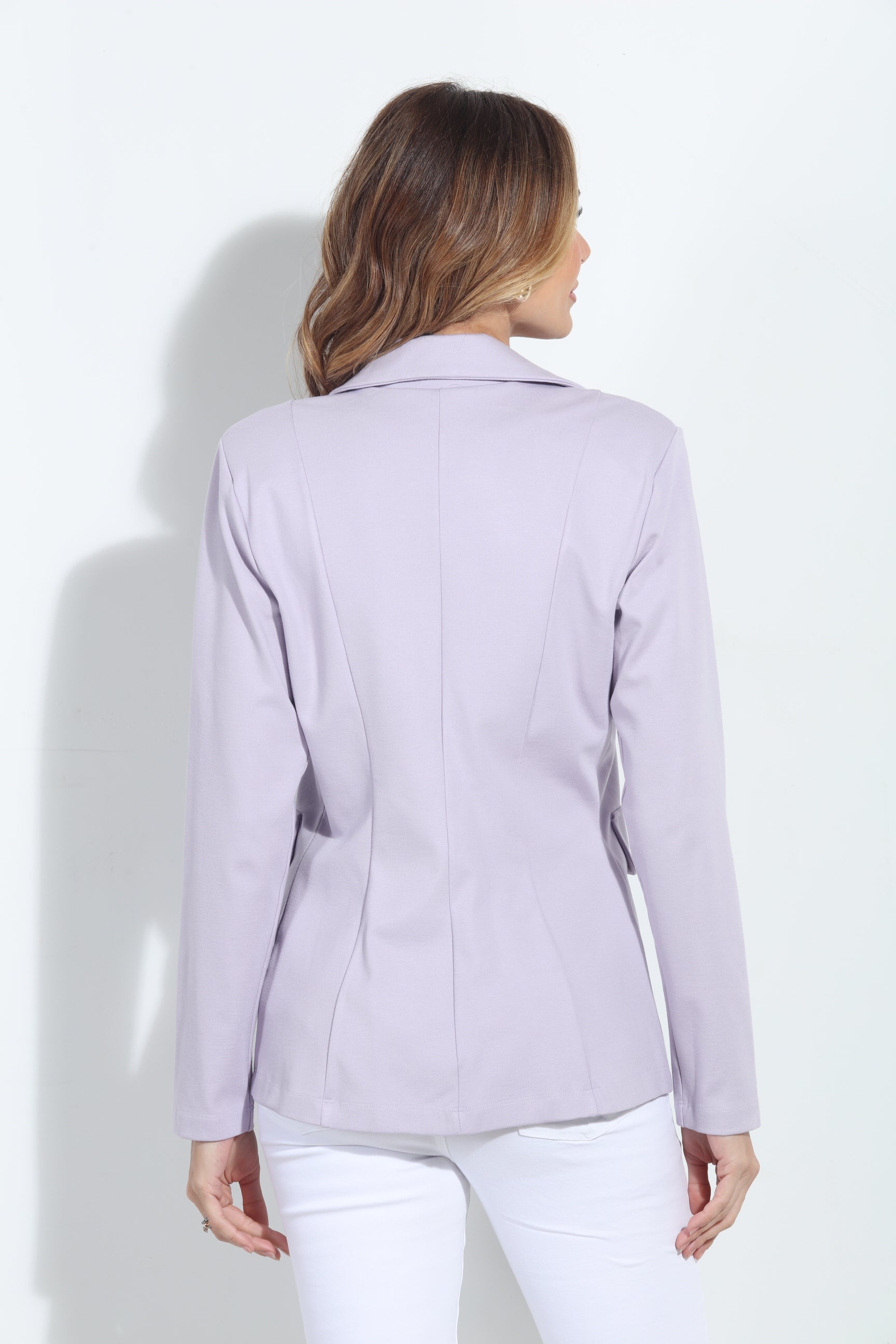 Lilac Button Ponti Blazer-FINAL SALE