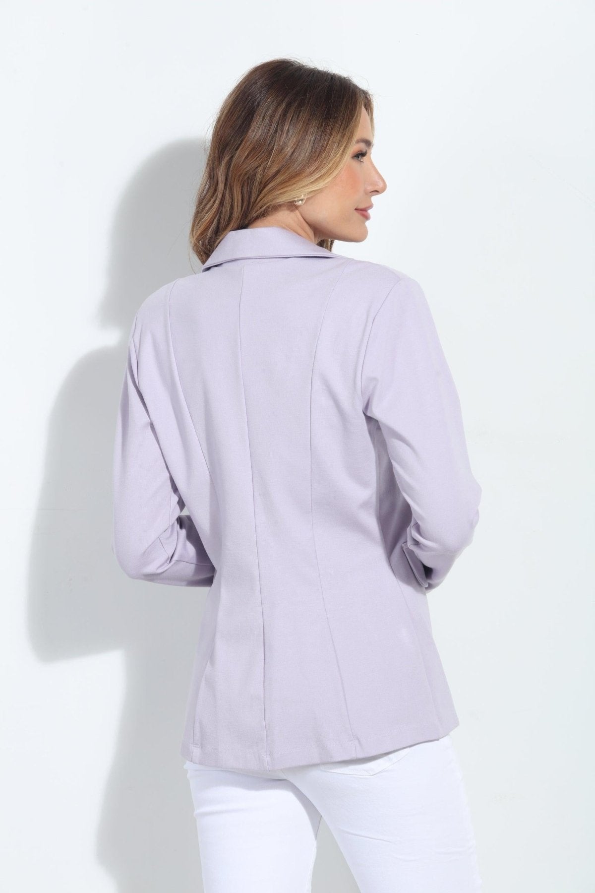 Lilac Button Ponti Blazer-FINAL SALE