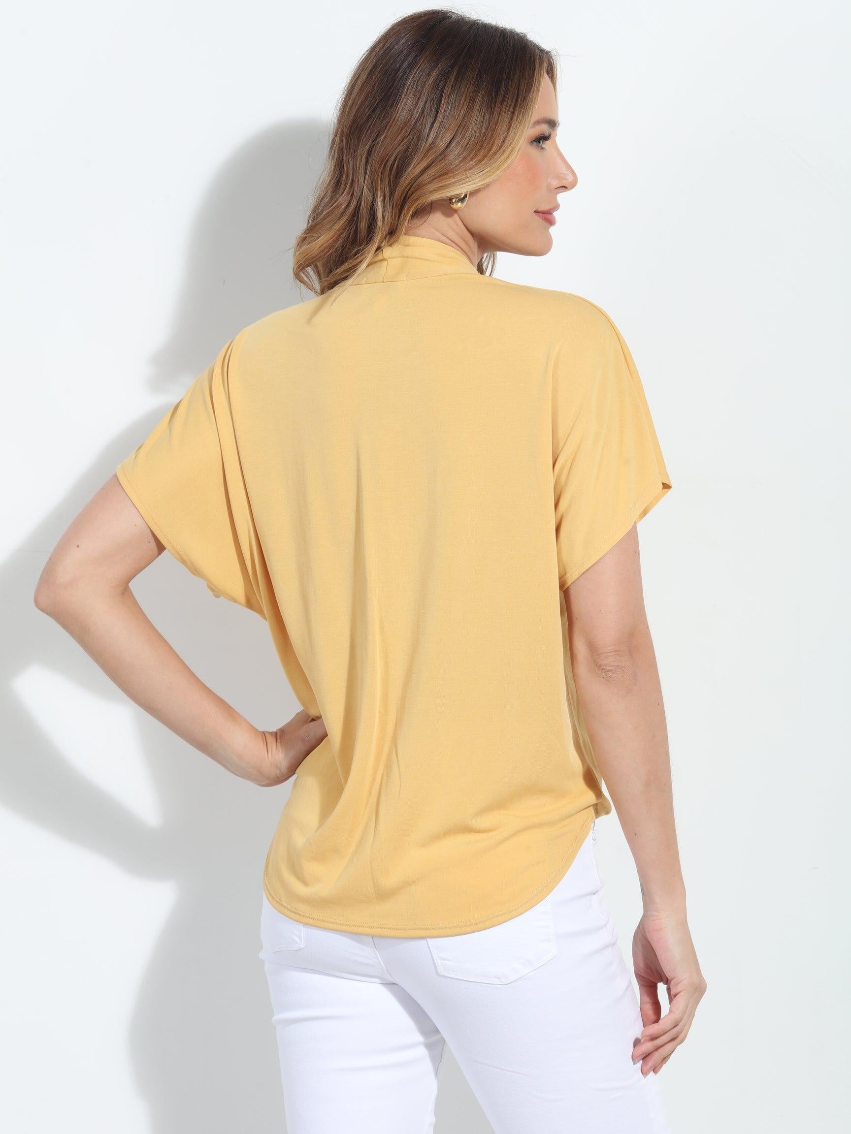 Turmeric Cupro Surplice Tee