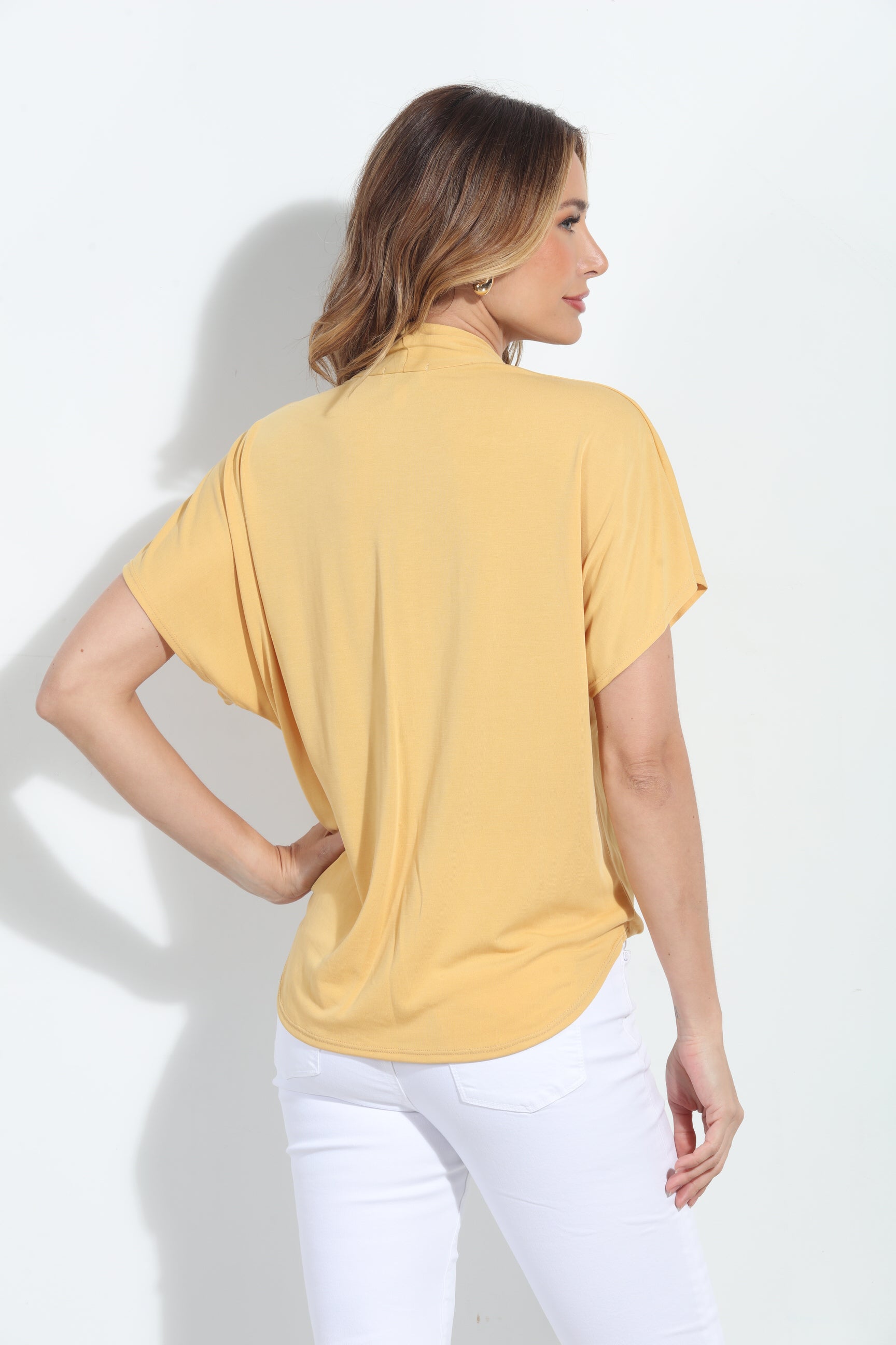 Turmeric Cupro Surplice Tee