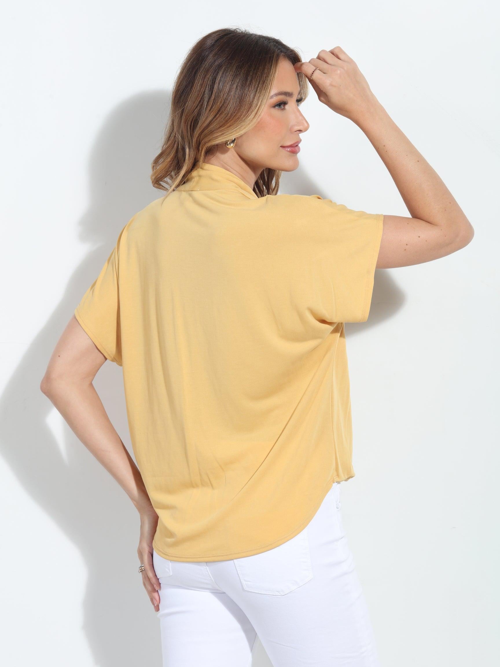 Turmeric Cupro Surplice Tee