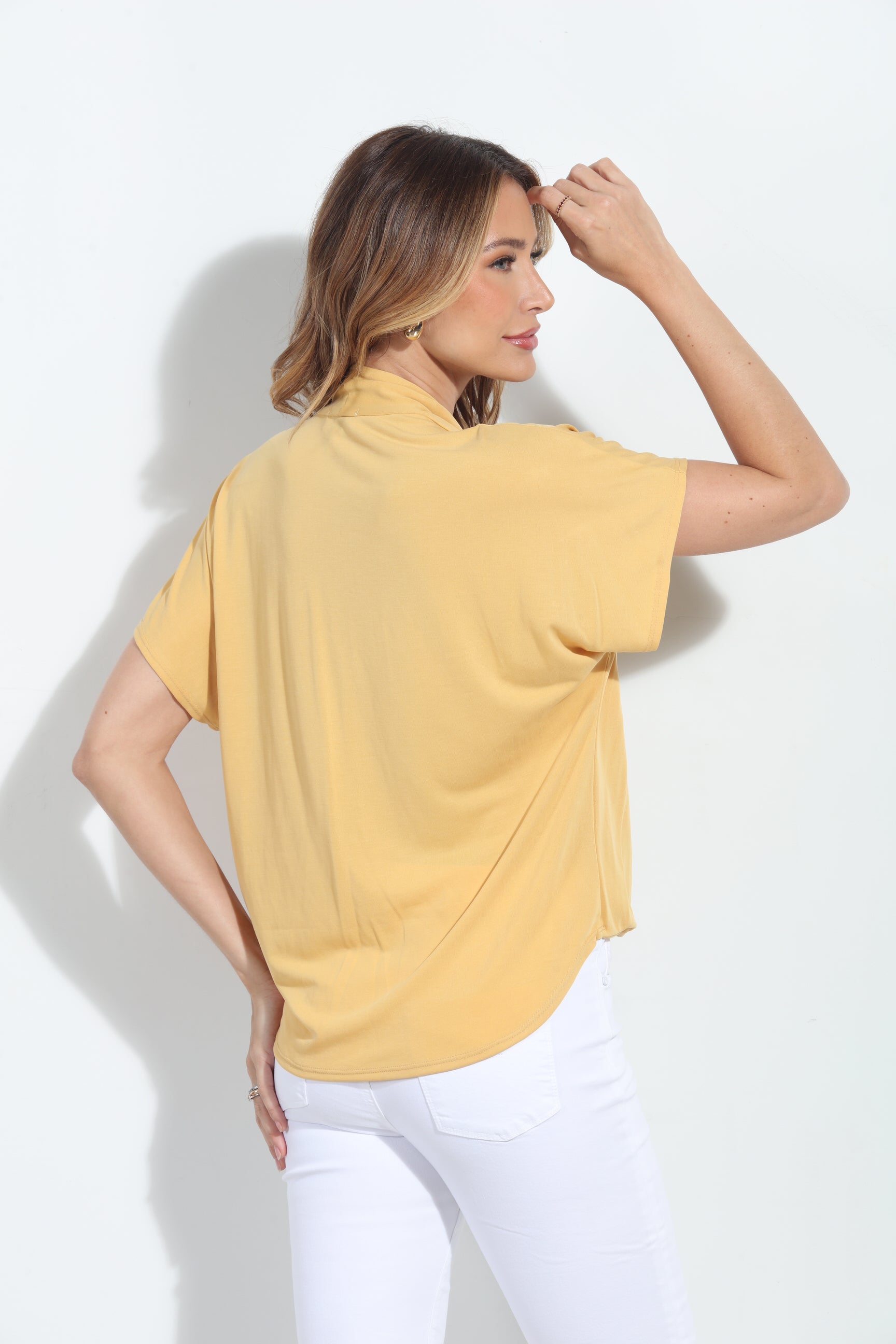 Turmeric Cupro Surplice Tee