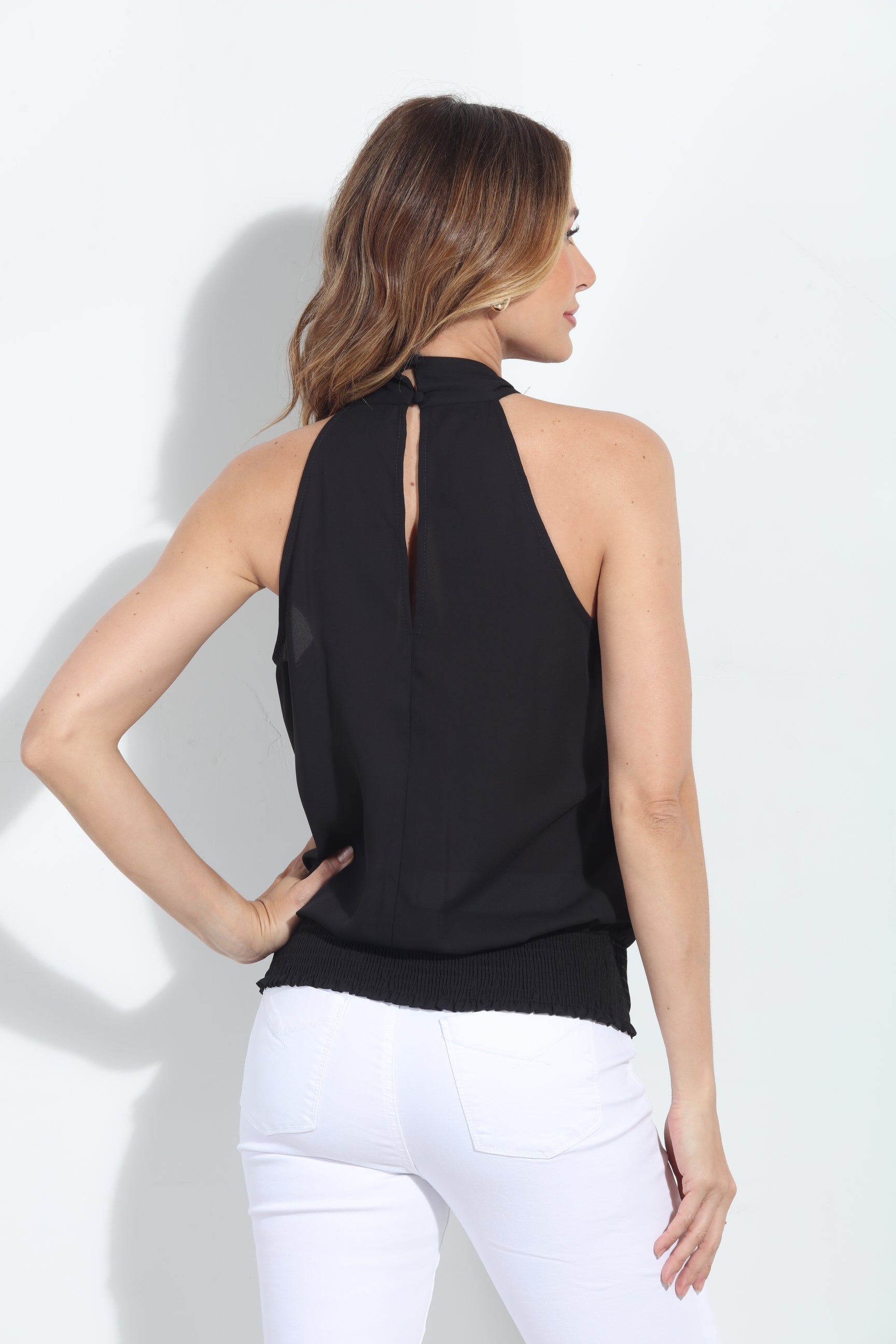 Black Twist Neck Halter Top