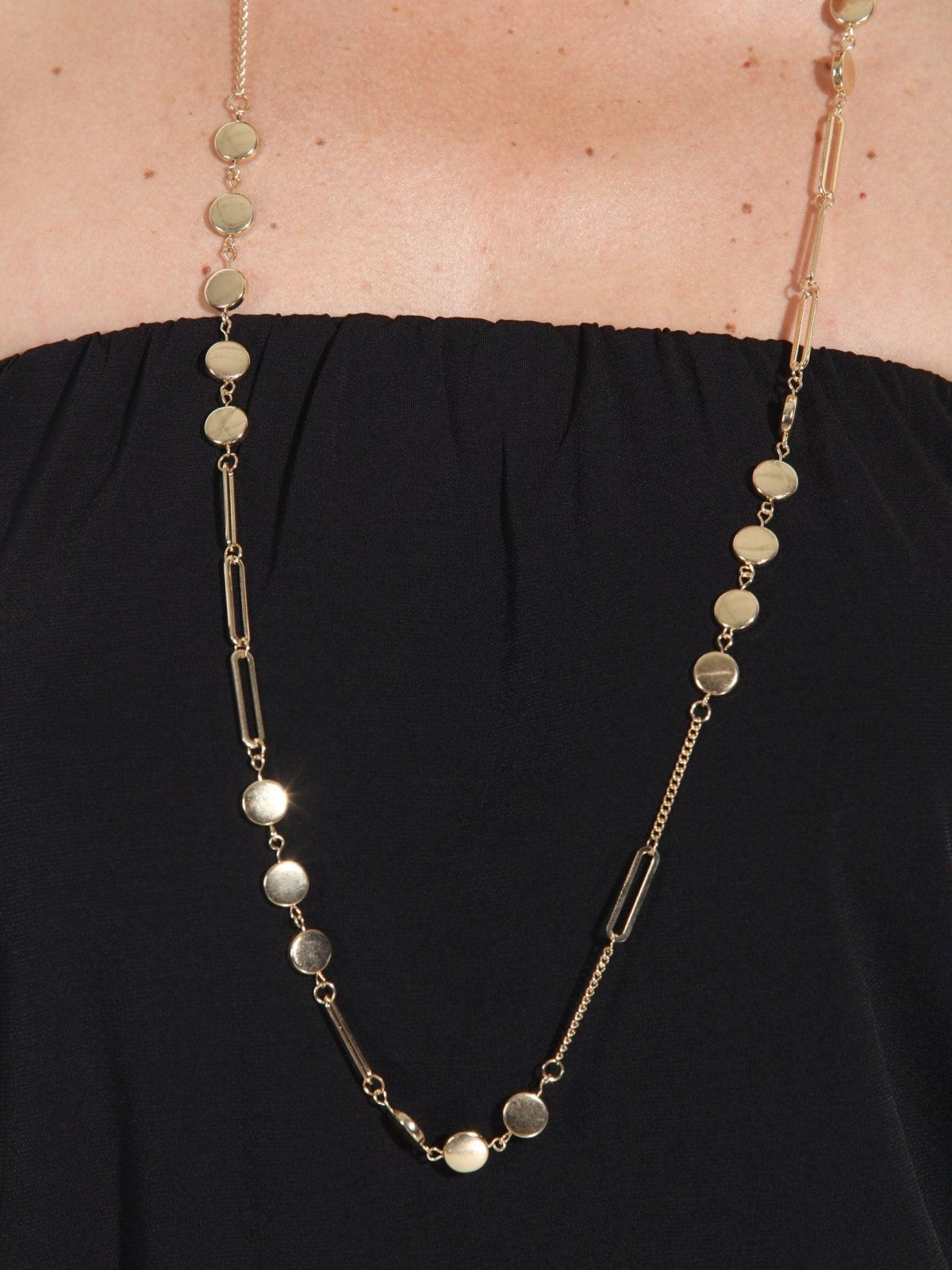 Gold Long Statement Necklace