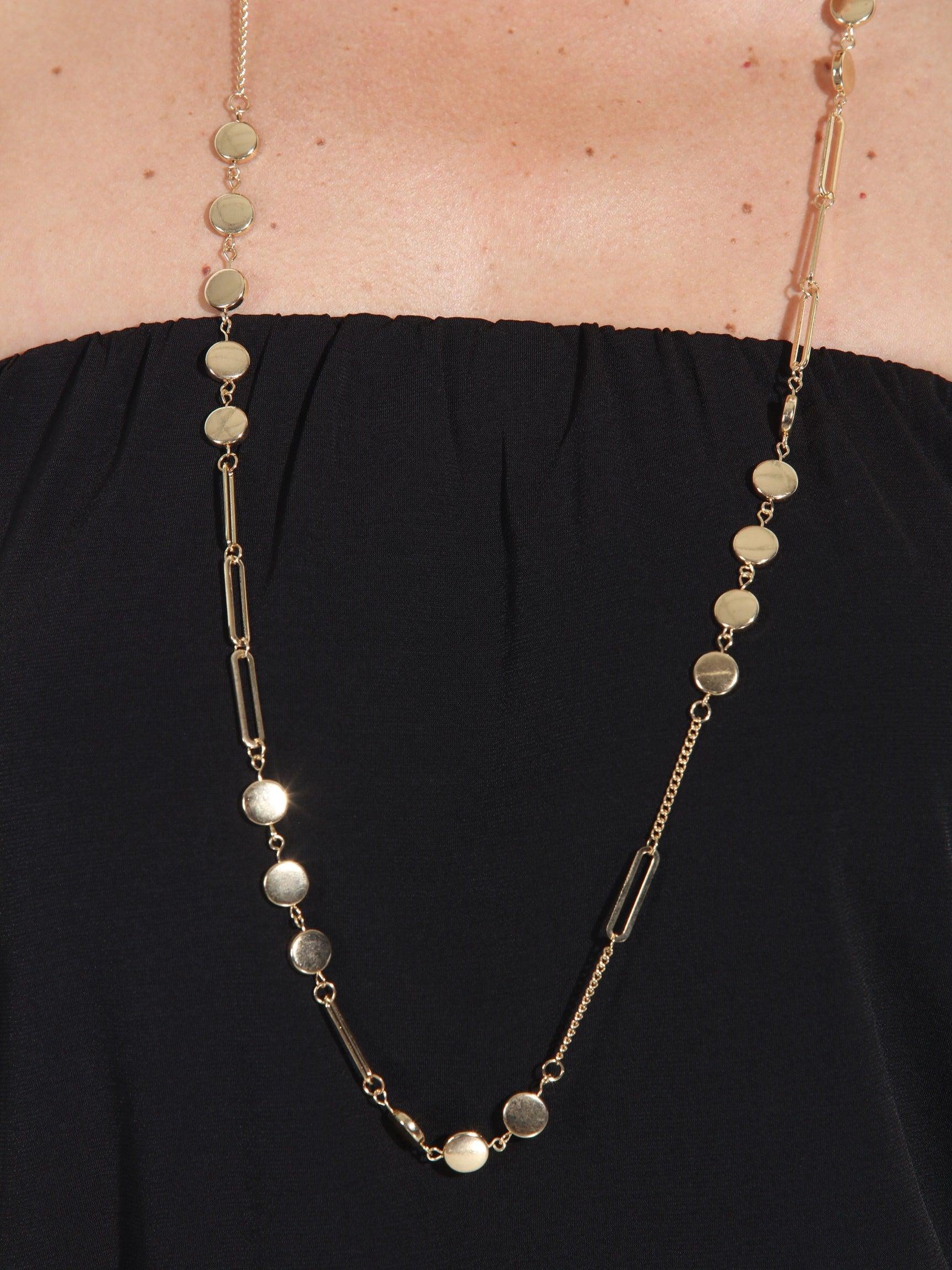 Gold Long Statement Necklace