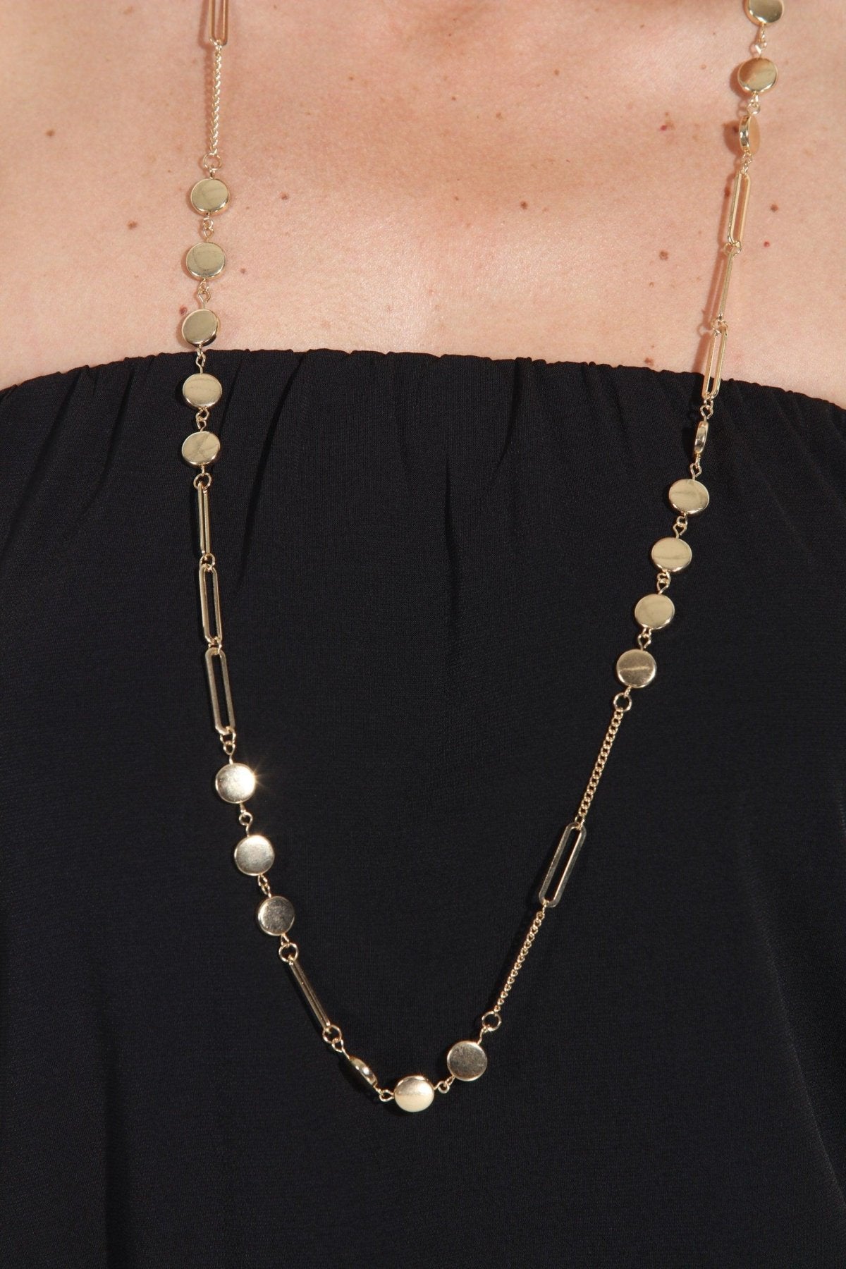 Gold Long Statement Necklace