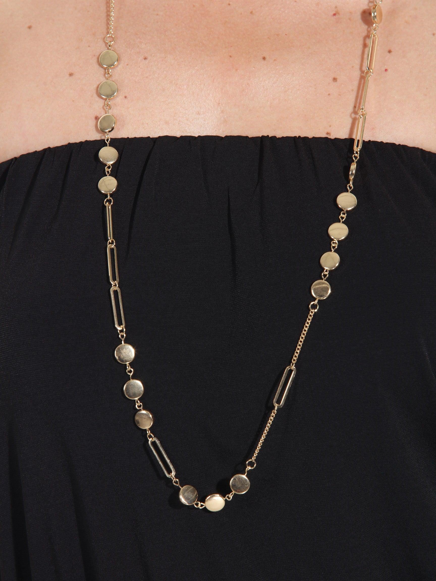 Gold Long Statement Necklace