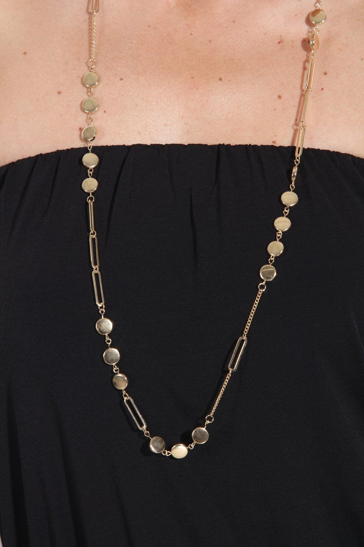 Gold Long Statement Necklace