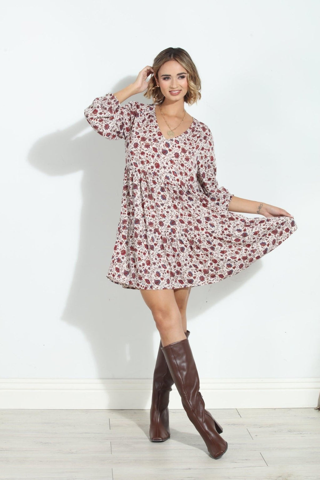 Fiori V Neck Tiered Dress - FINAL SALE
