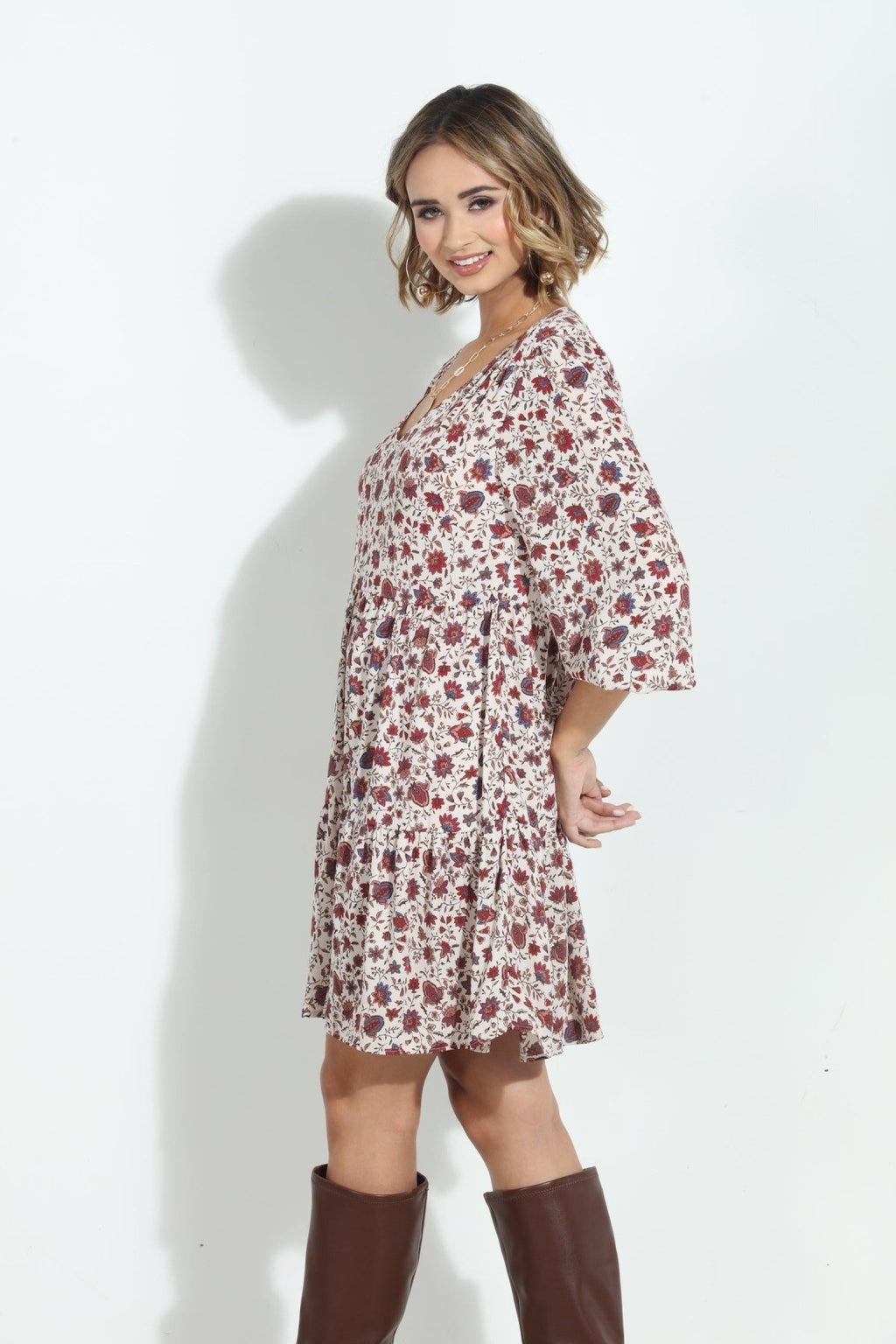 Fiori V Neck Tiered Dress - FINAL SALE