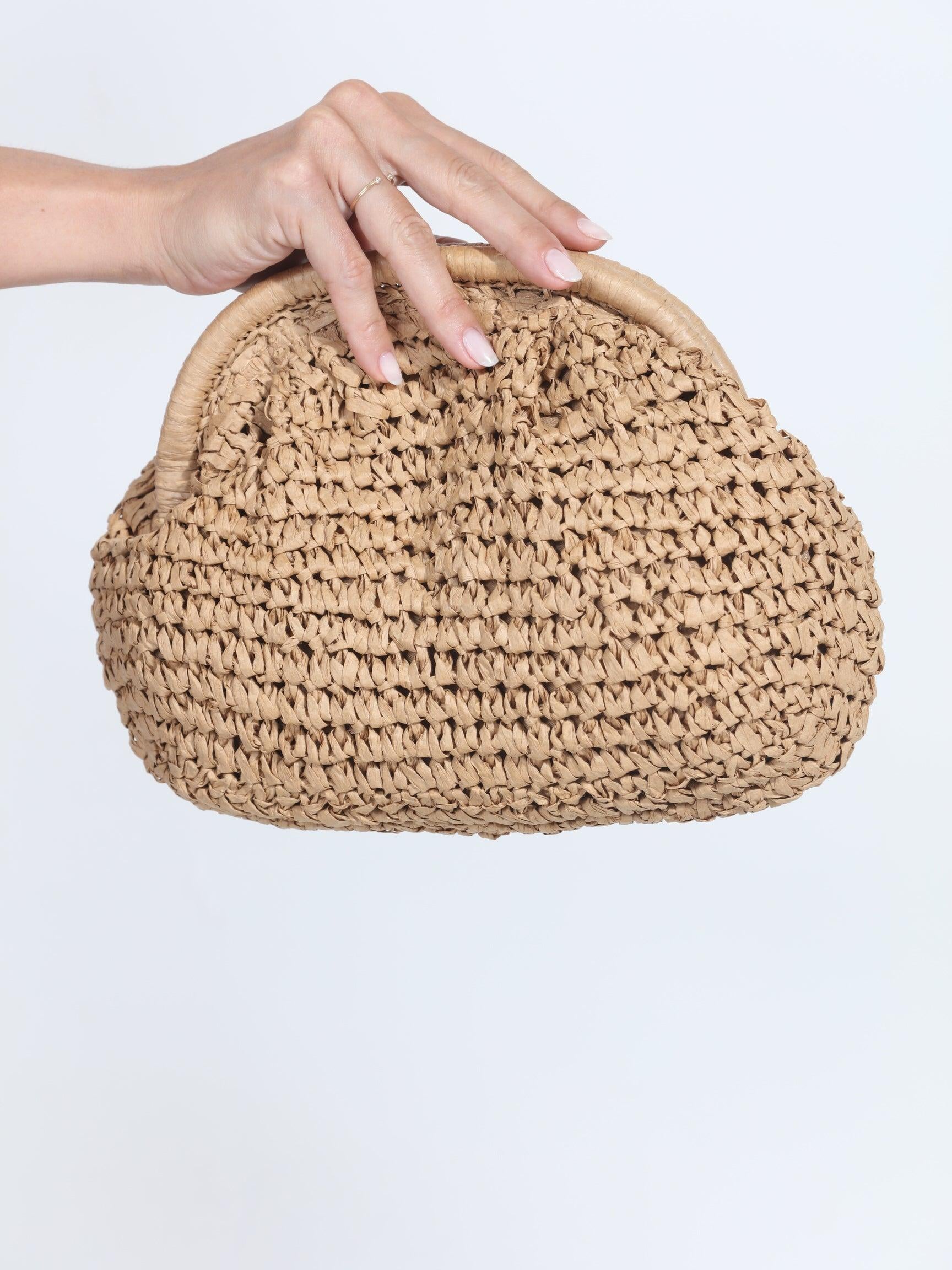 Summer Straw Clutch-Natural