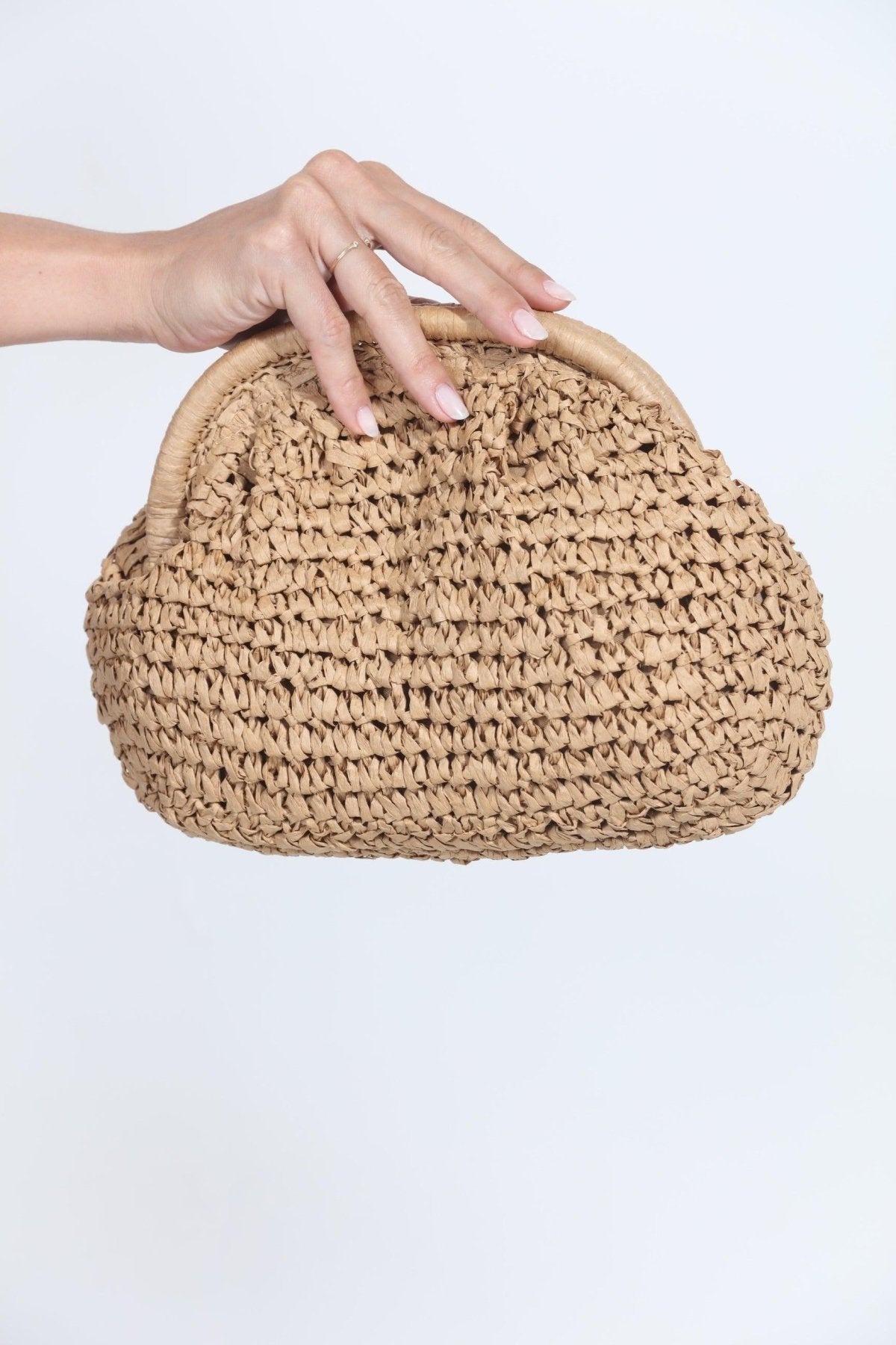 Summer Straw Clutch-Natural