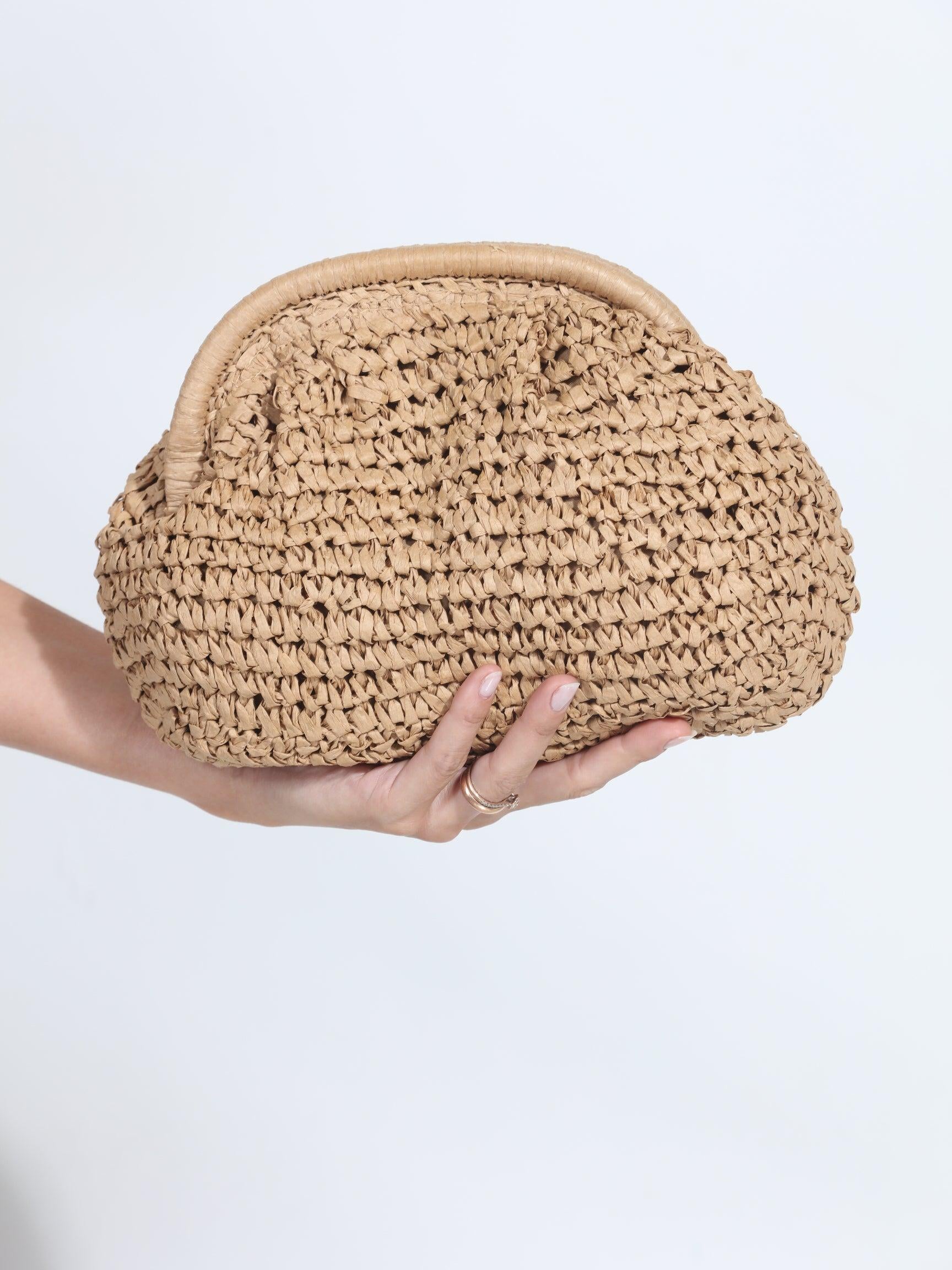 Summer Straw Clutch-Natural