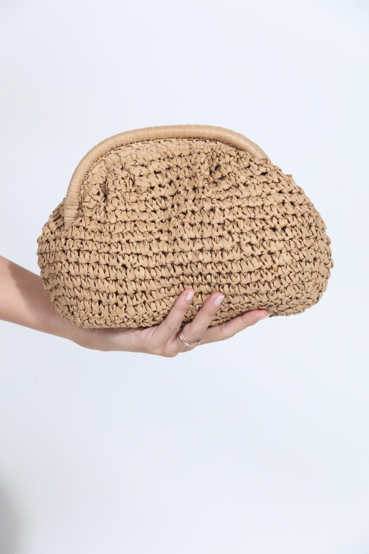 Summer Straw Clutch-Natural