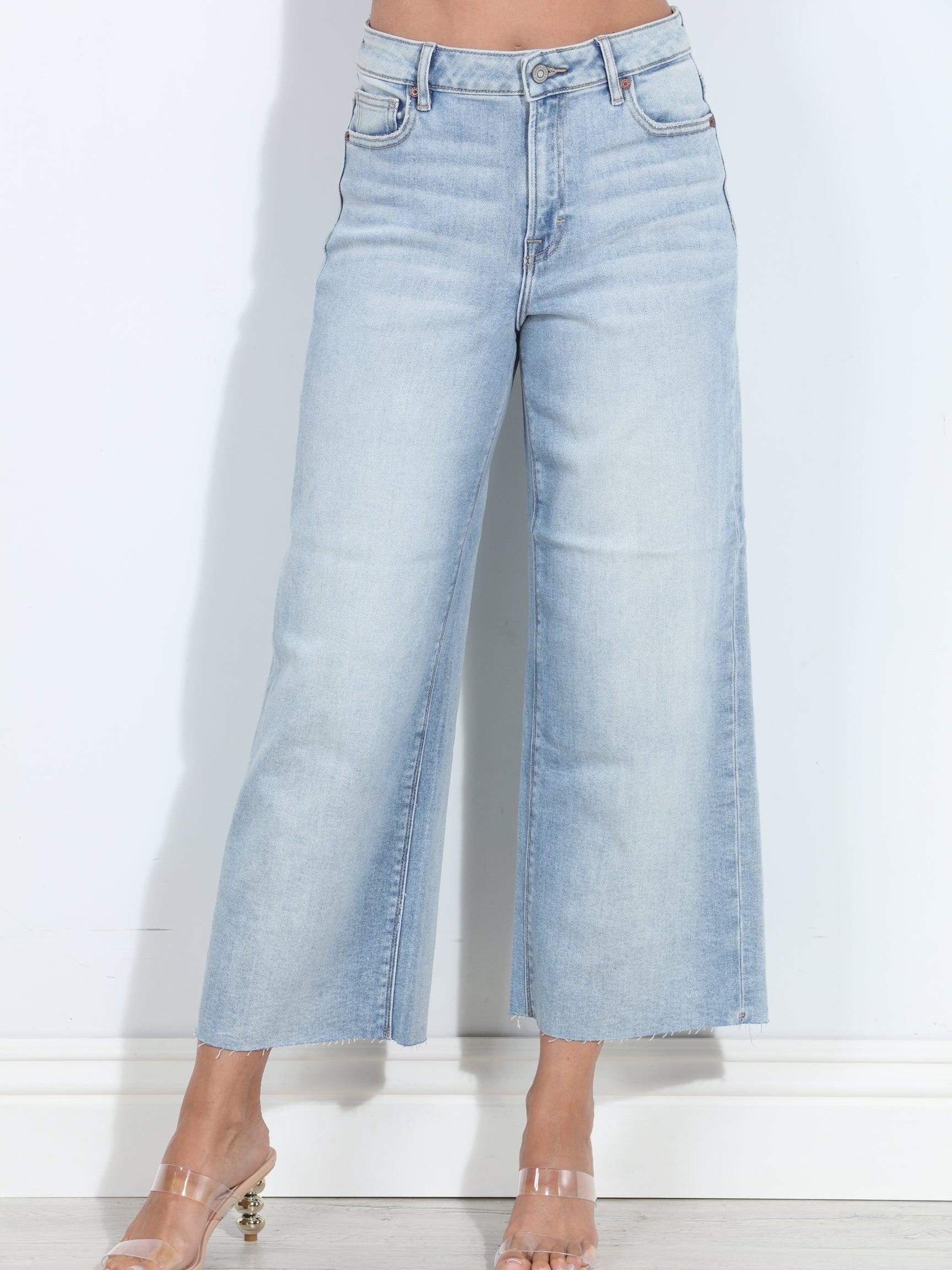 Hidden Jeans Nori High Rise Cropped Wide Leg- Light Wash