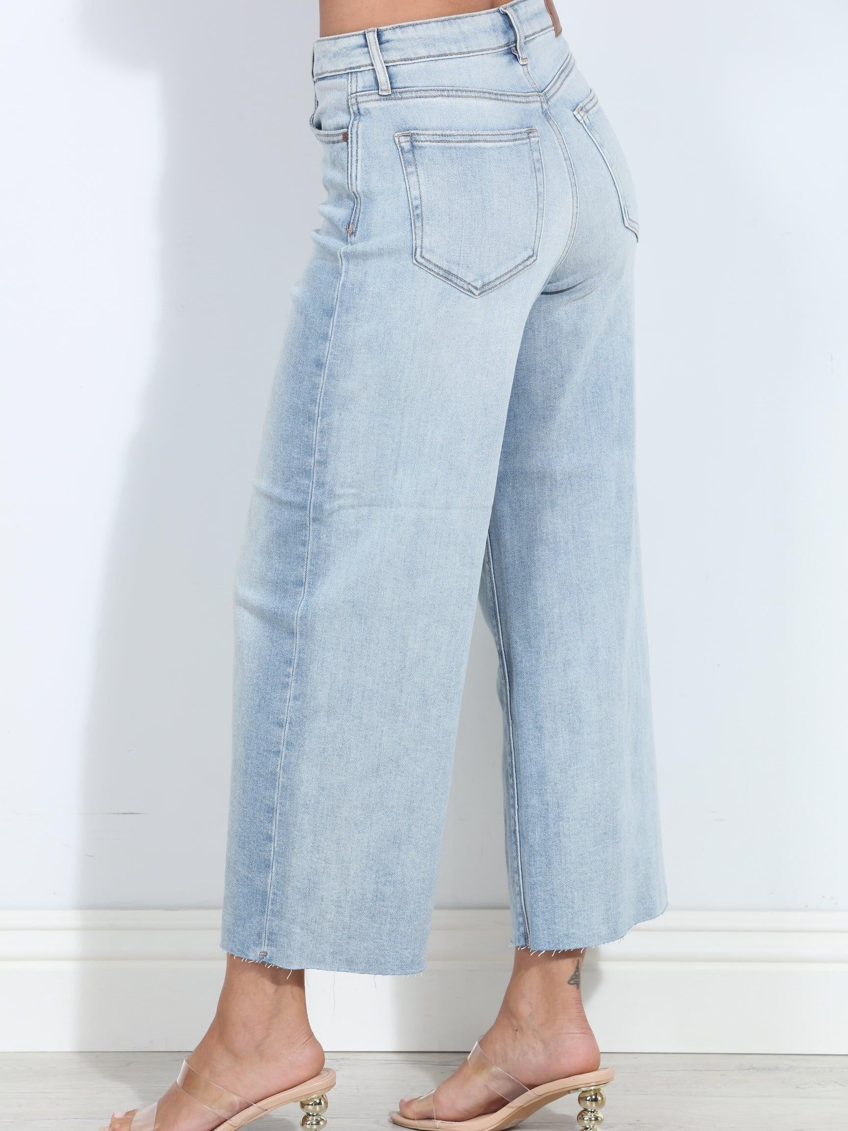 Hidden Jeans Nori High Rise Cropped Wide Leg- Light Wash