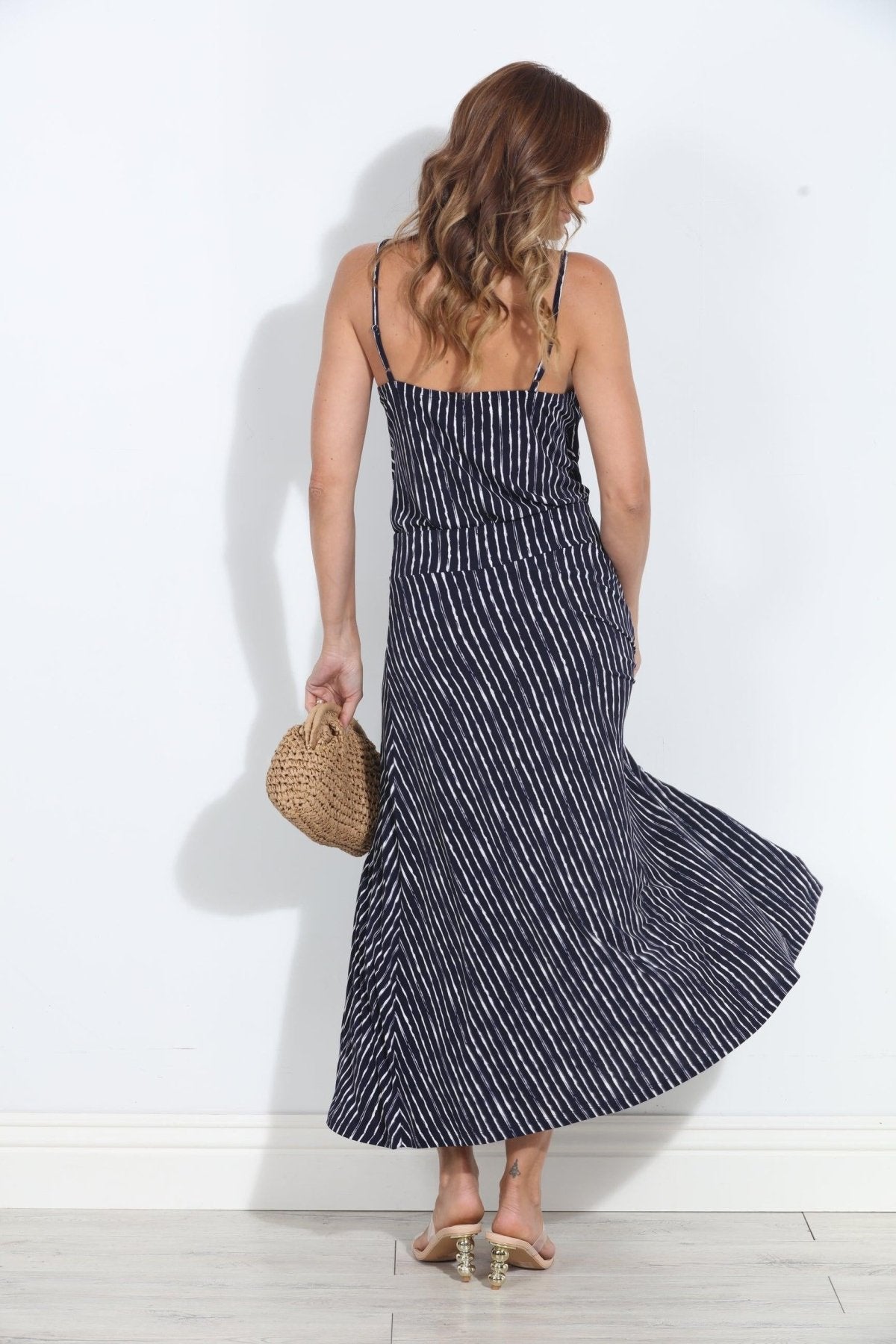 Cuba Striped Stretch Maxi Skirt