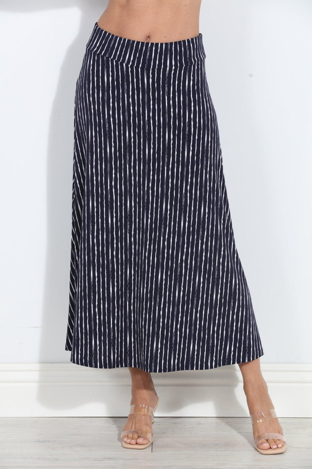Cuba Striped Stretch Maxi Skirt
