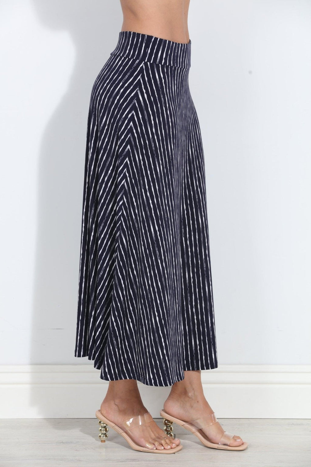 Cuba Striped Stretch Maxi Skirt