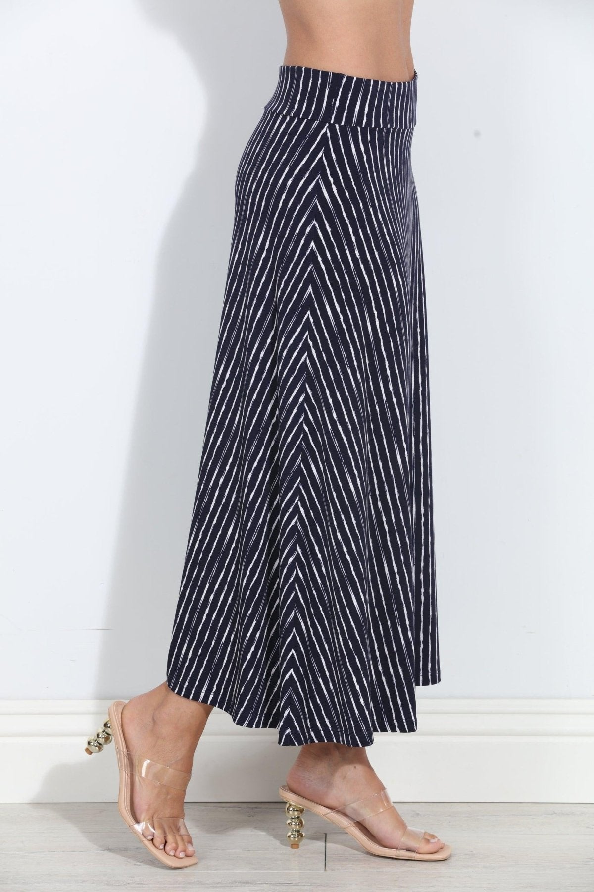 Cuba Striped Stretch Maxi Skirt