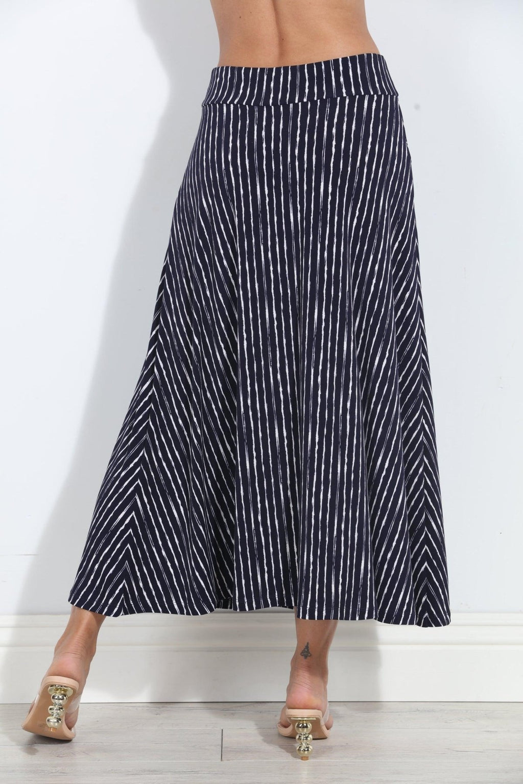 Cuba Striped Stretch Maxi Skirt