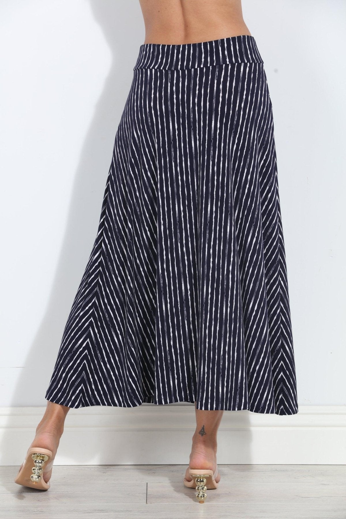 Cuba Striped Stretch Maxi Skirt