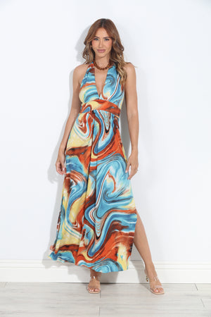 Sahara Stretch Halter Maxi-BEST SELLER