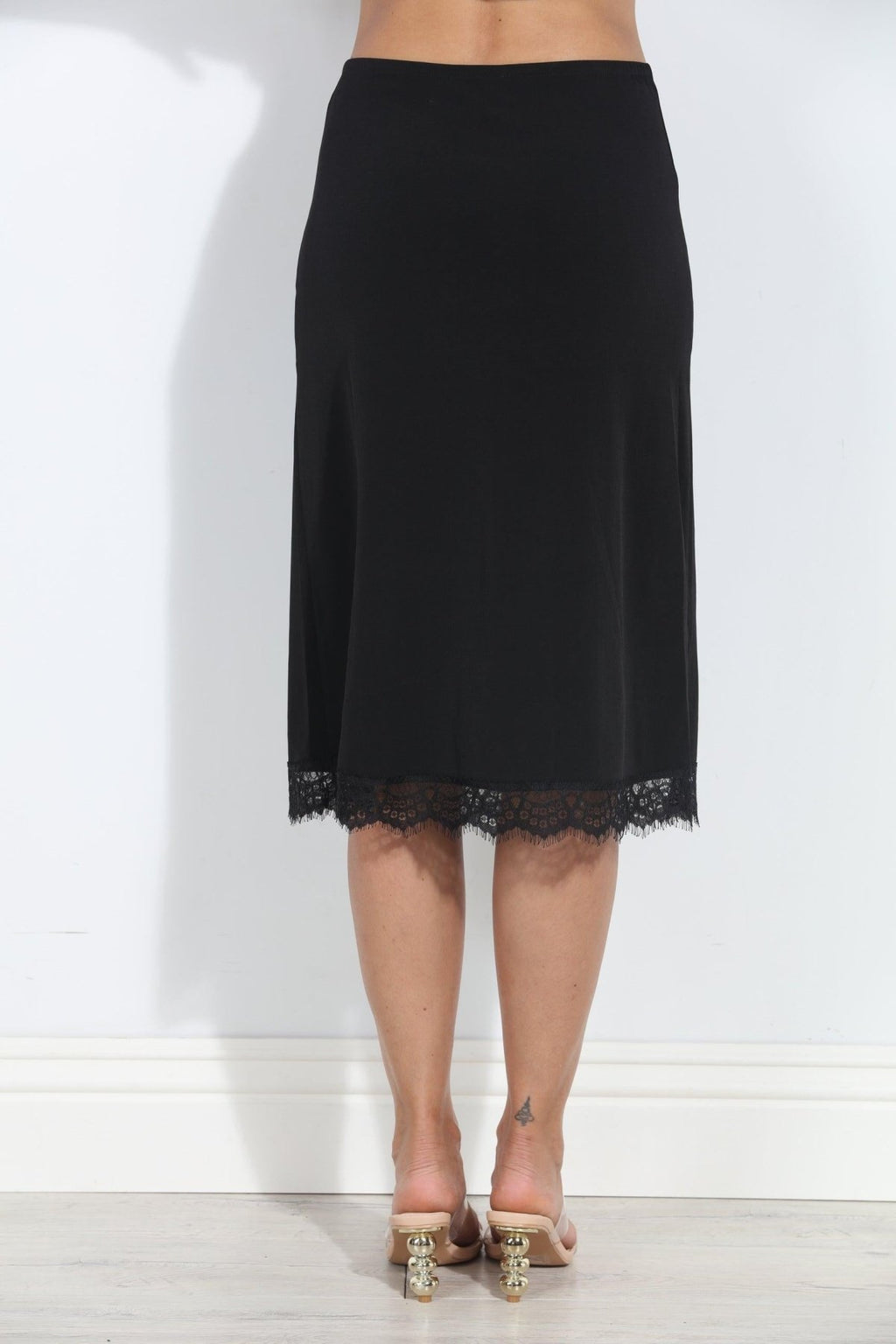 Black Stretch Slip Skirt