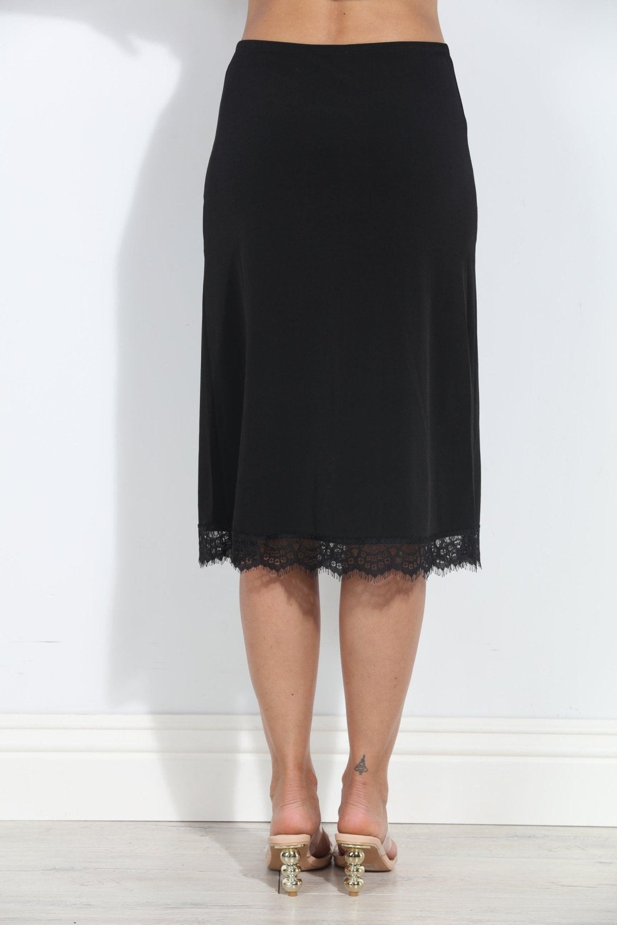 Black Stretch Slip Skirt