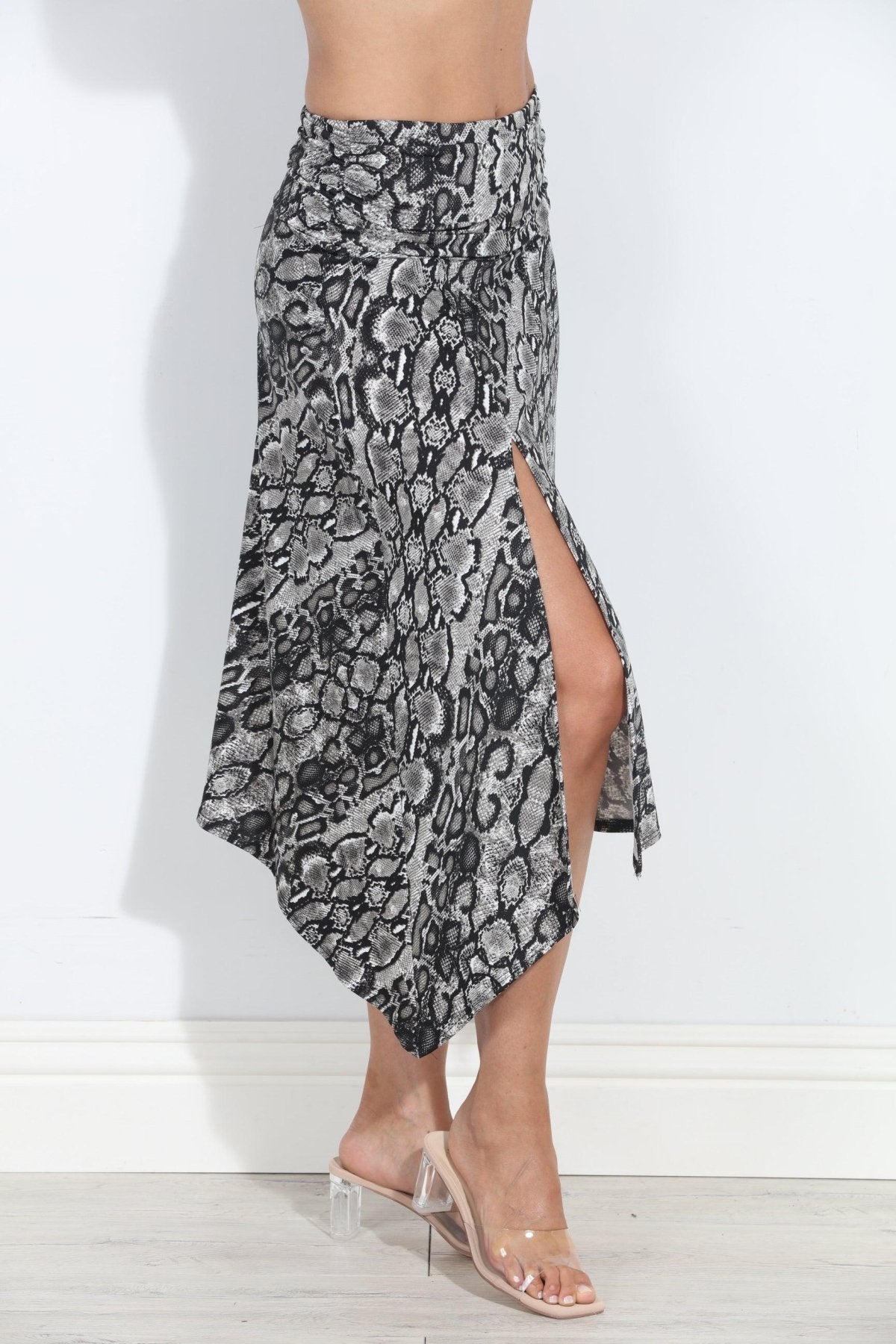 Elsa Stretch Slit Midi Skirt-BEST SELLER