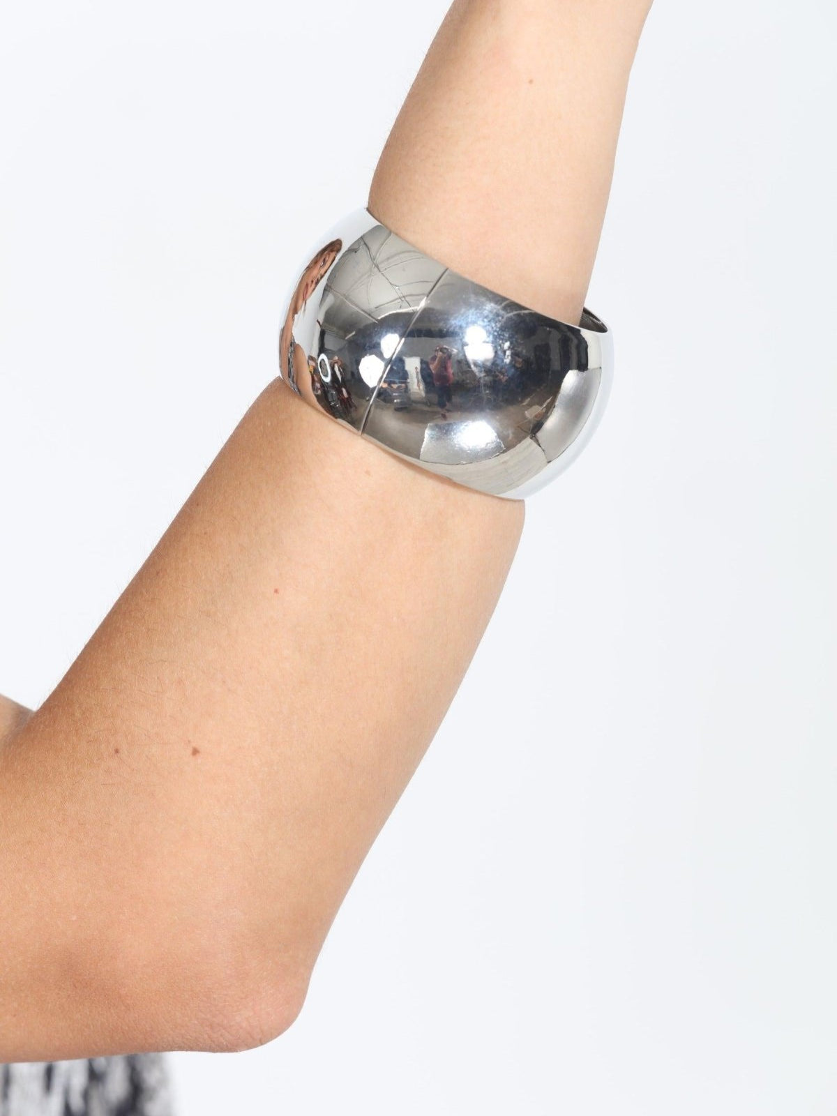 Silver Dome Bangle Bracelet