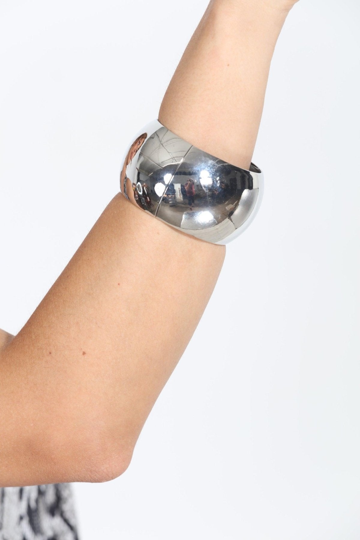 Silver Dome Bangle Bracelet