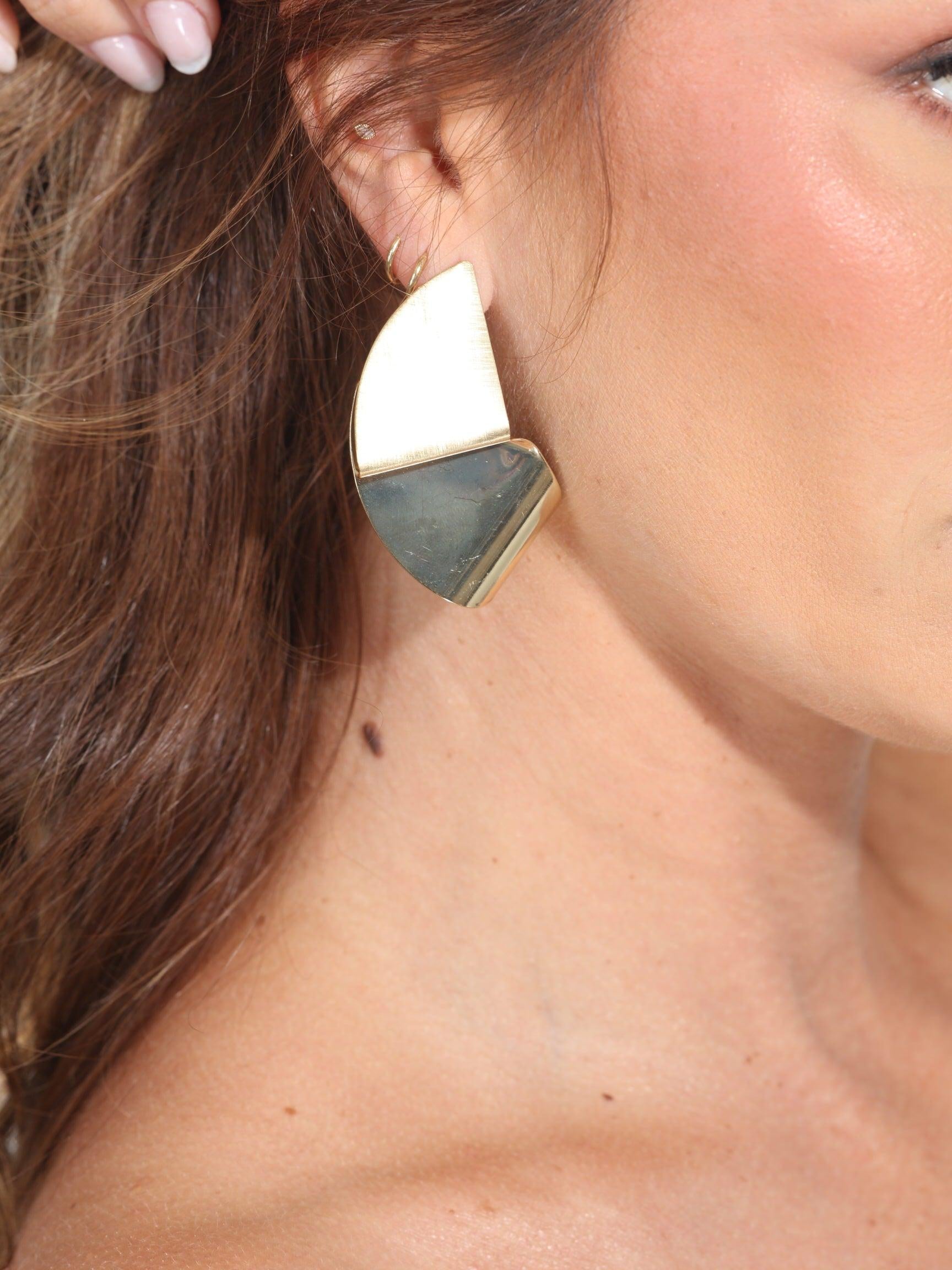 Gold Geometric Drop Earrings