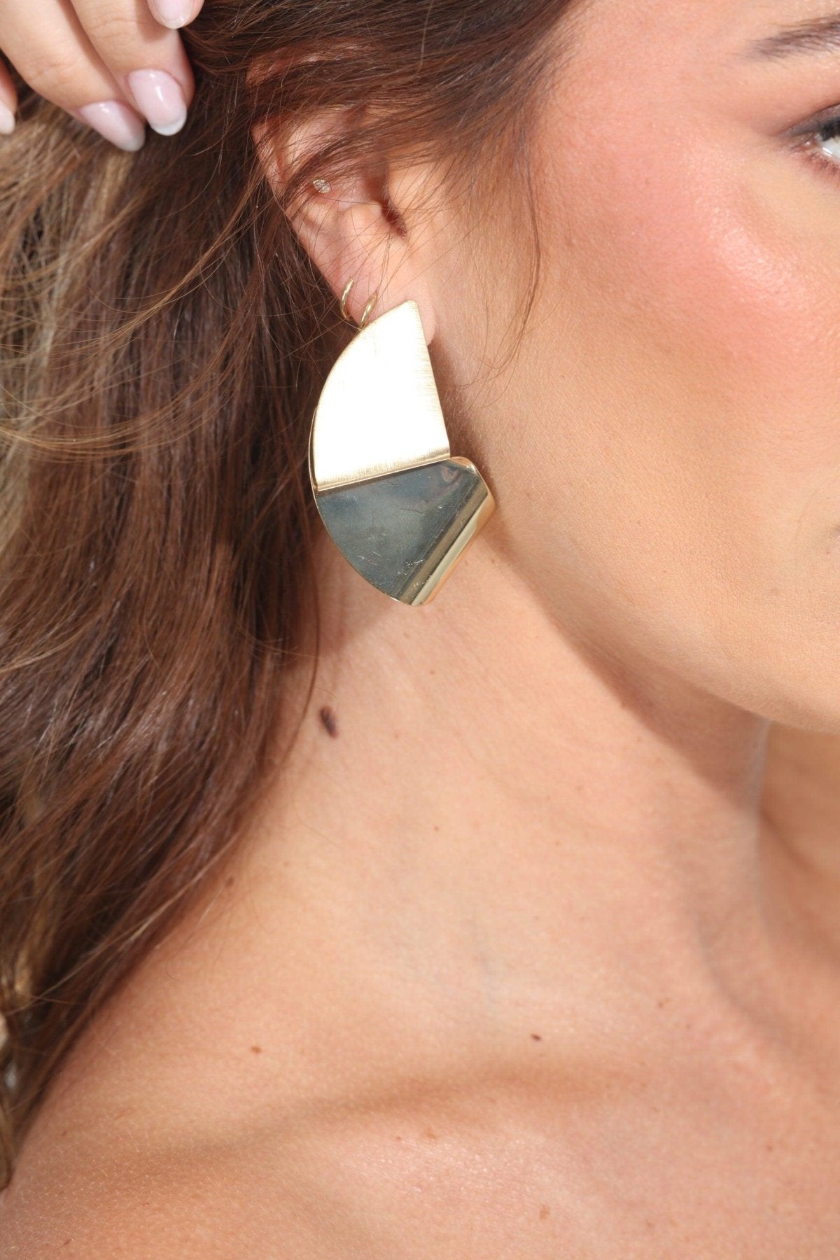 Gold Geometric Drop Earrings