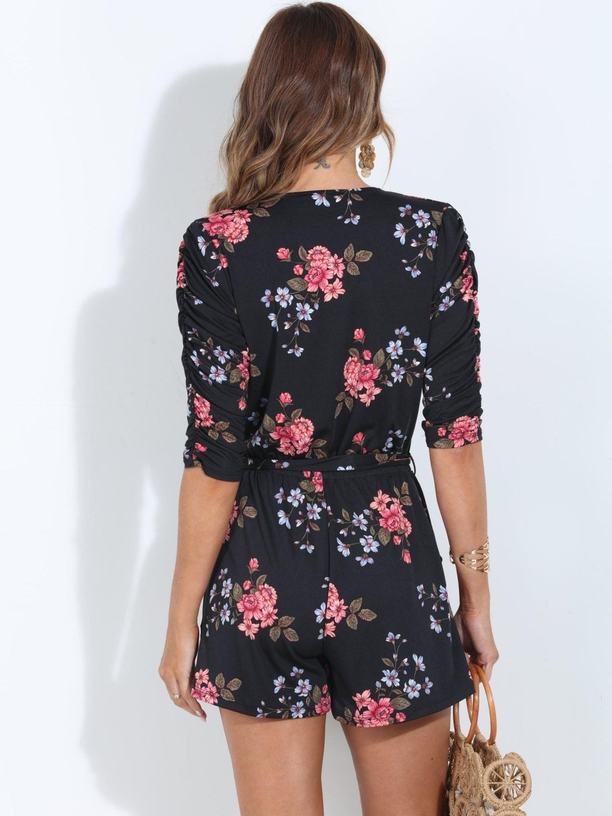 Dylan Shirred Sleeve Romper-BEST SELLER