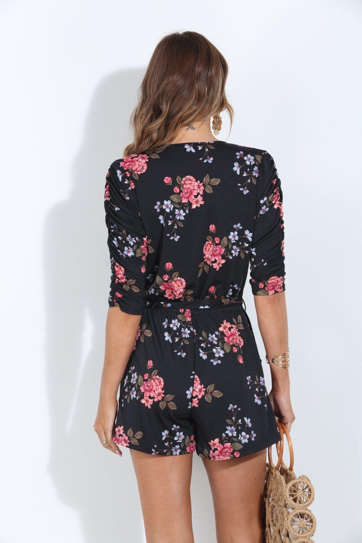 Dylan Shirred Sleeve Romper-BEST SELLER