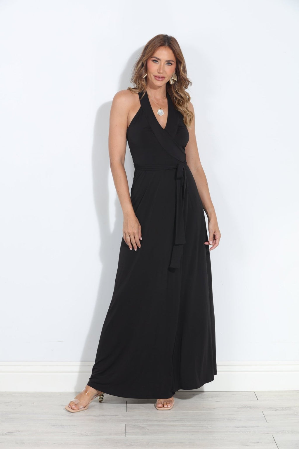 Black Wrap Maxi Dress-BEST SELLER