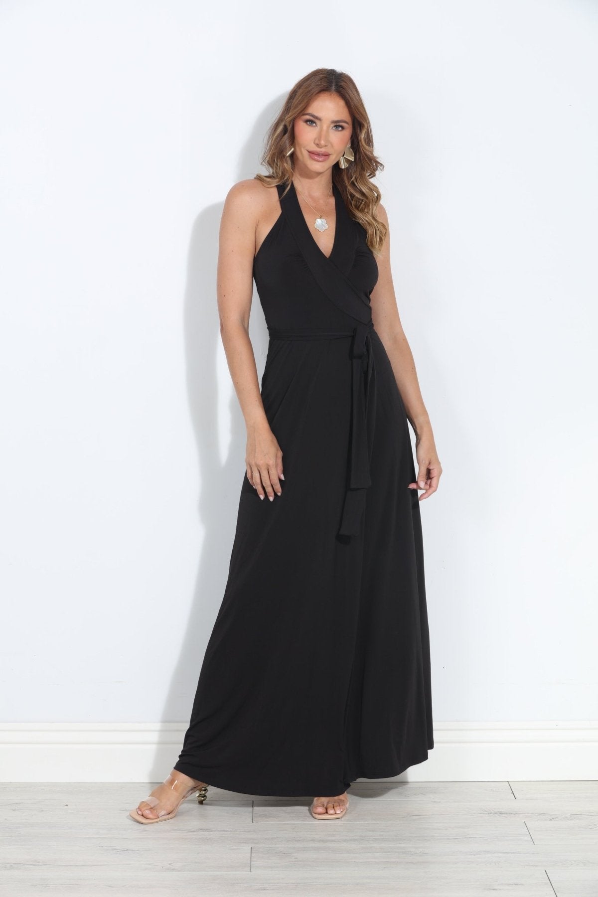 Black Wrap Maxi Dress-BEST SELLER
