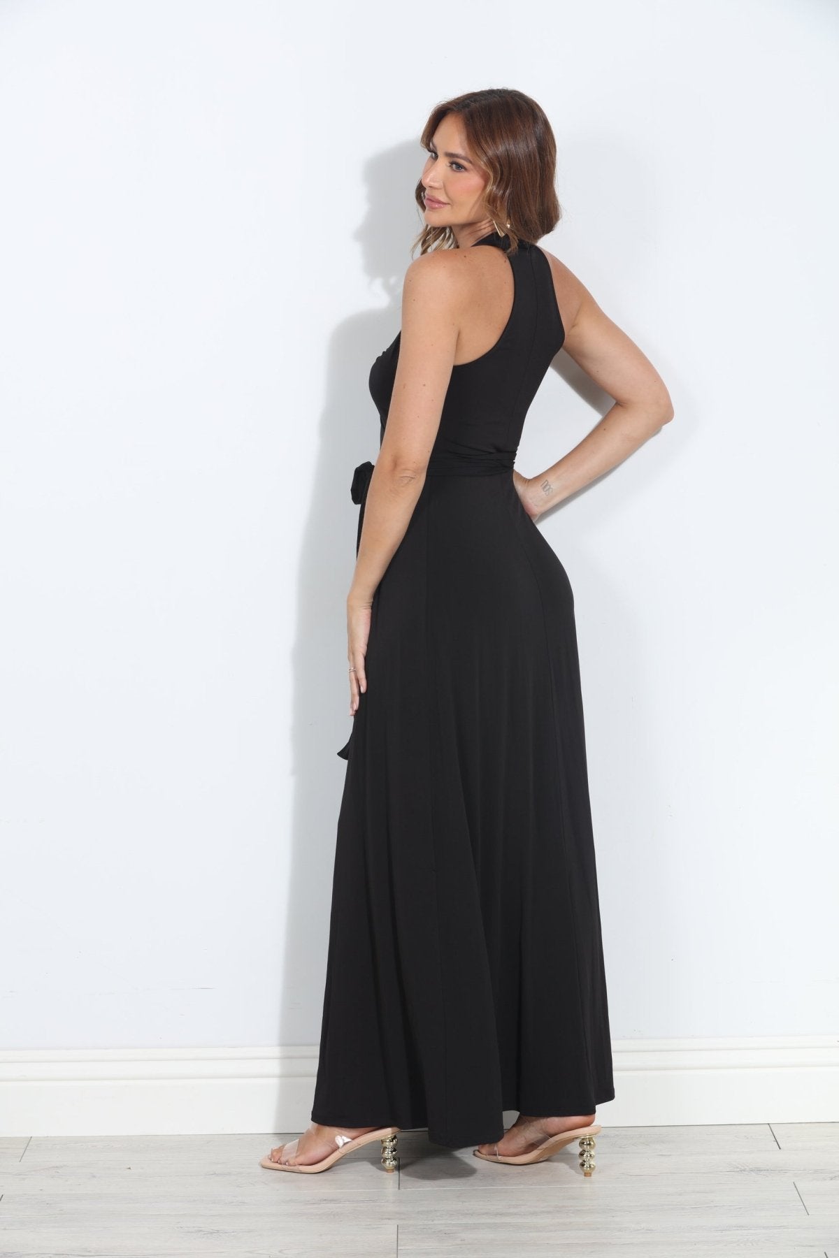Black Wrap Maxi Dress-BEST SELLER