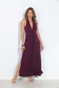 Eggplant Stretch Halter Maxi-BEST SELLER