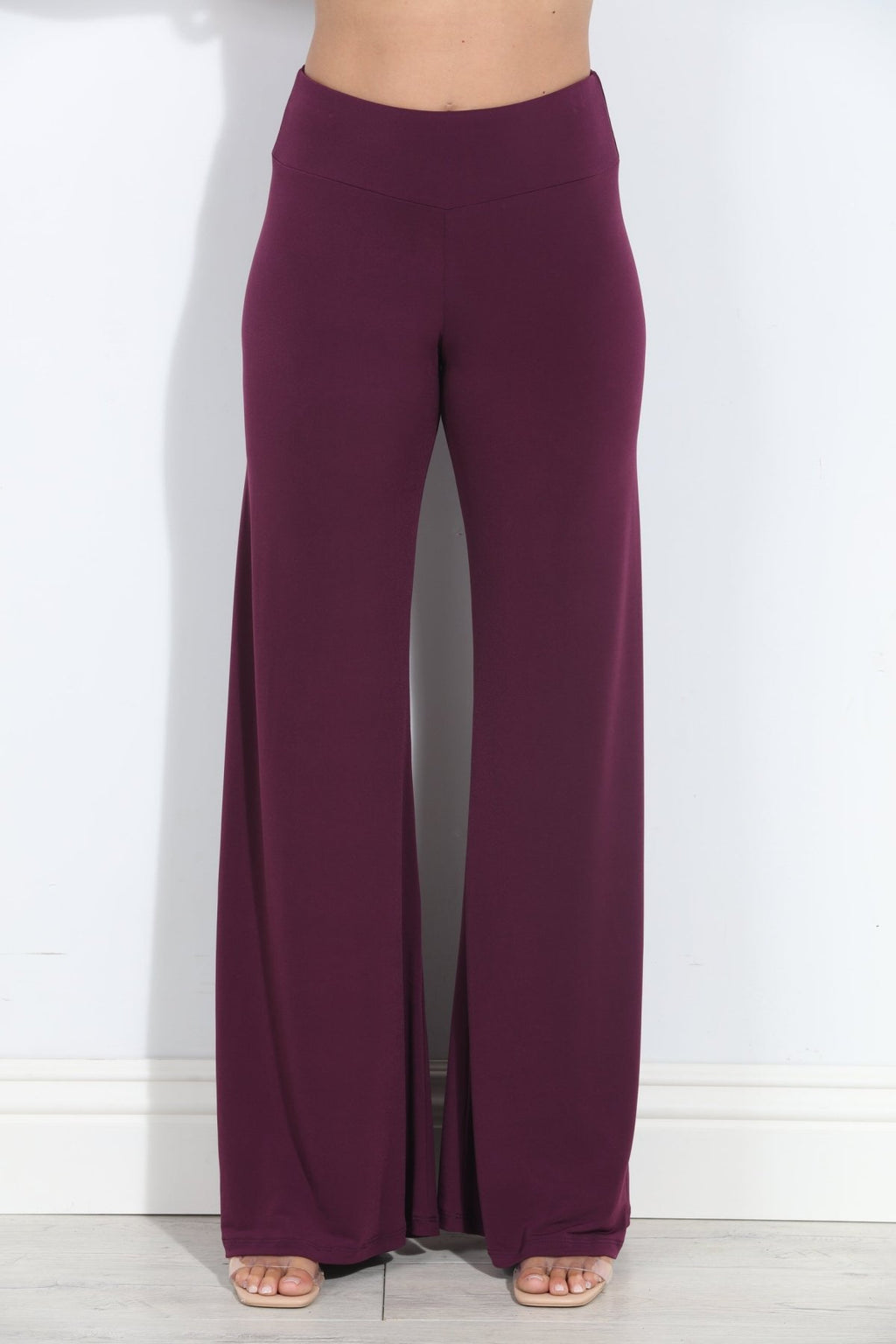 Eggplant Stretch Wide Leg Pants-BEST SELLER