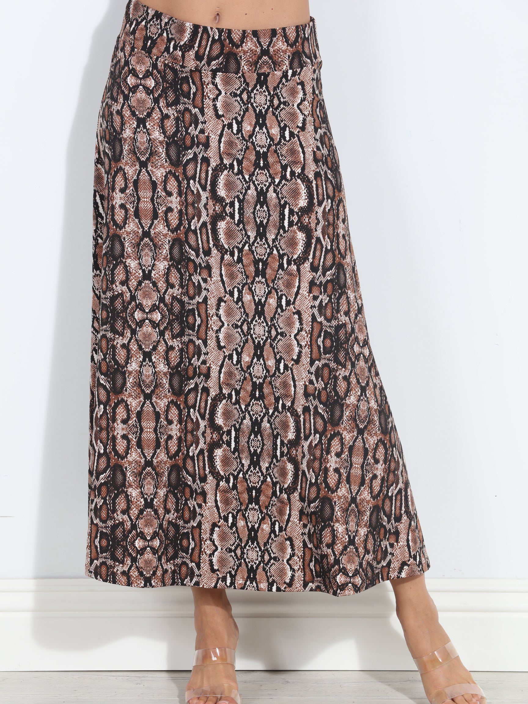 Valise Striped Stretch Midi Skirt