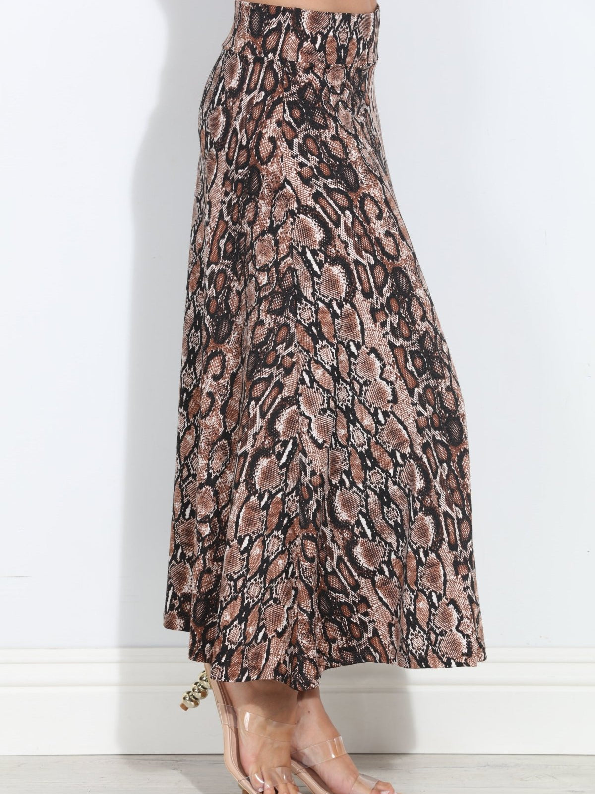 Valise Striped Stretch Midi Skirt