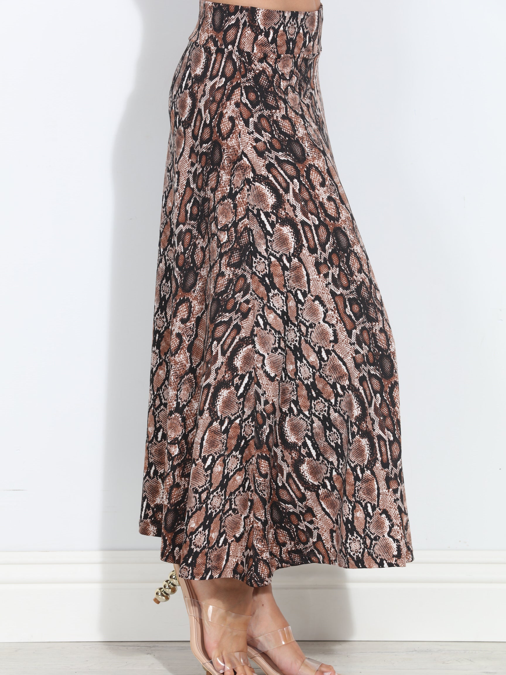 Valise Striped Stretch Midi Skirt