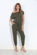 Army ITY Off The Shoulder Jumpsuit-BEST SELLER