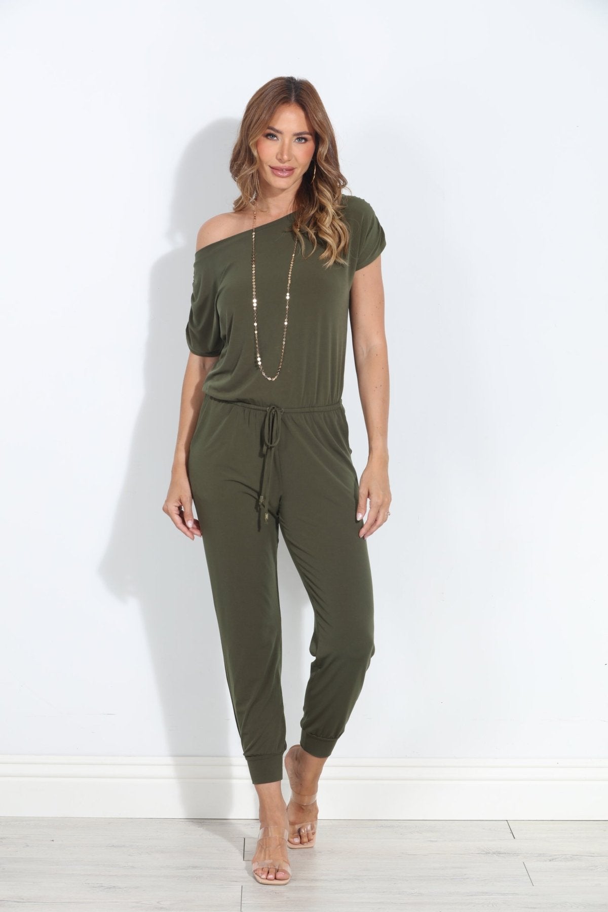 Army ITY Off The Shoulder Jumpsuit-BEST SELLER