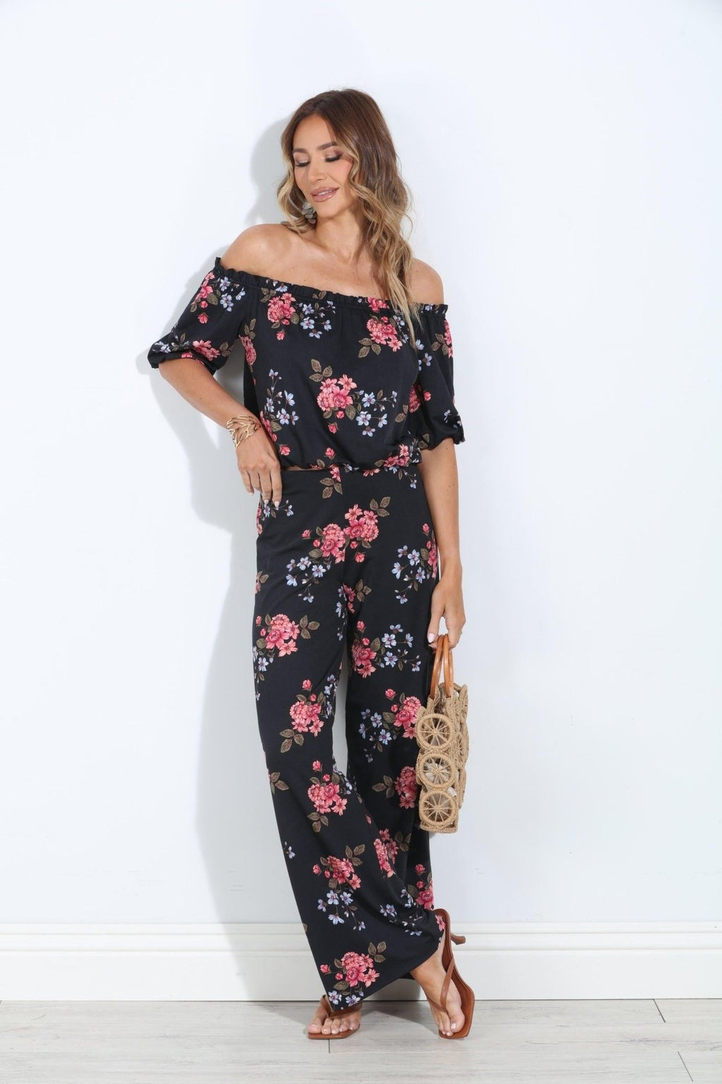 Dylan Off the Shoulder Mom Cropped Top